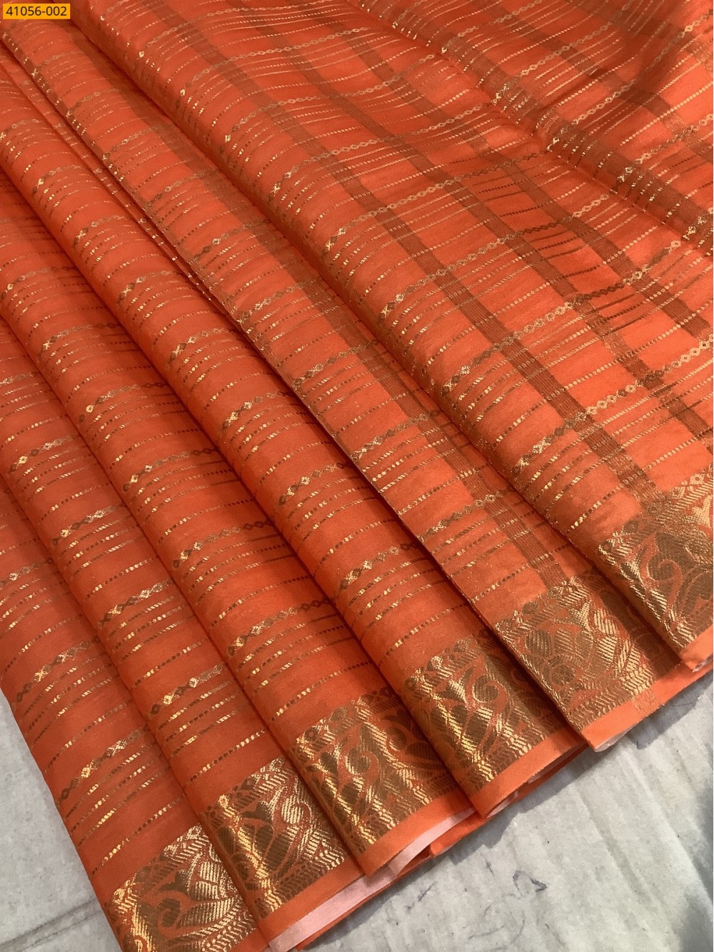 Orange Fancy mysore warm silk saree Orange Fancy mysore warm silk saree