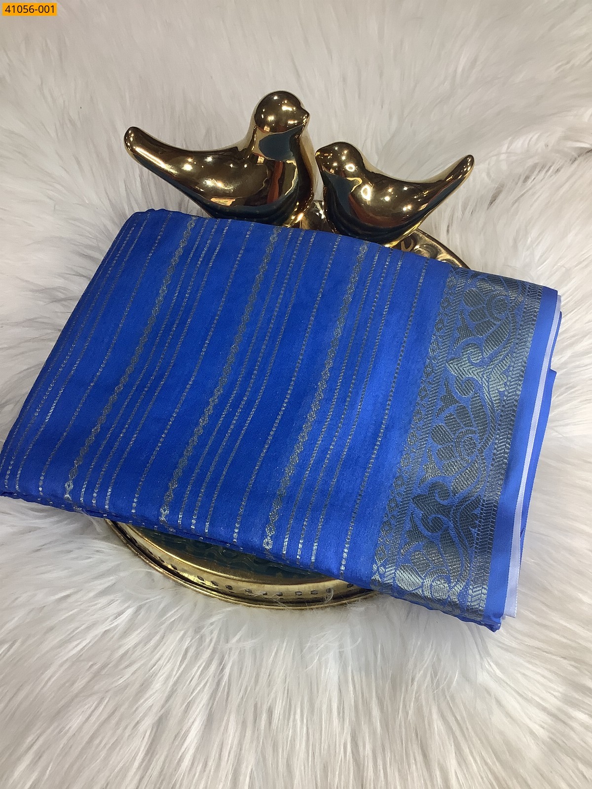 Blue Fancy mysore warm silk saree