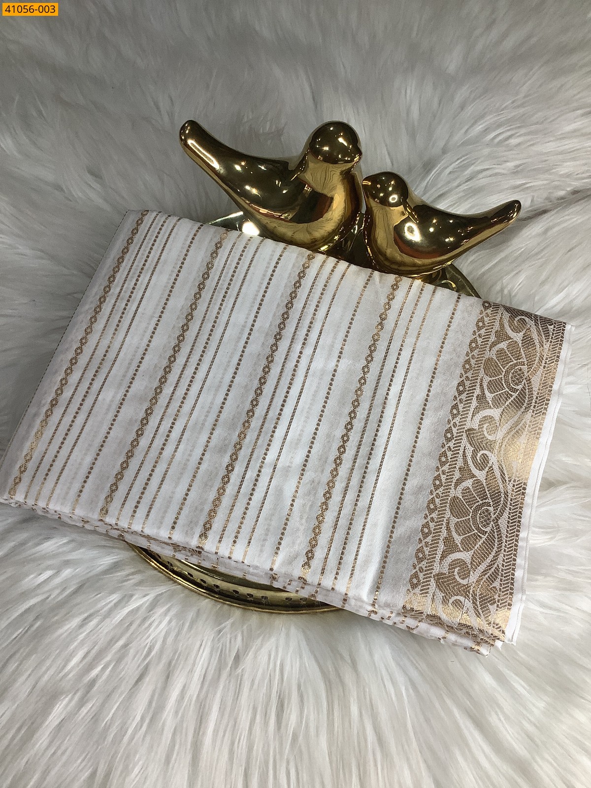 White Fancy mysore warm silk saree