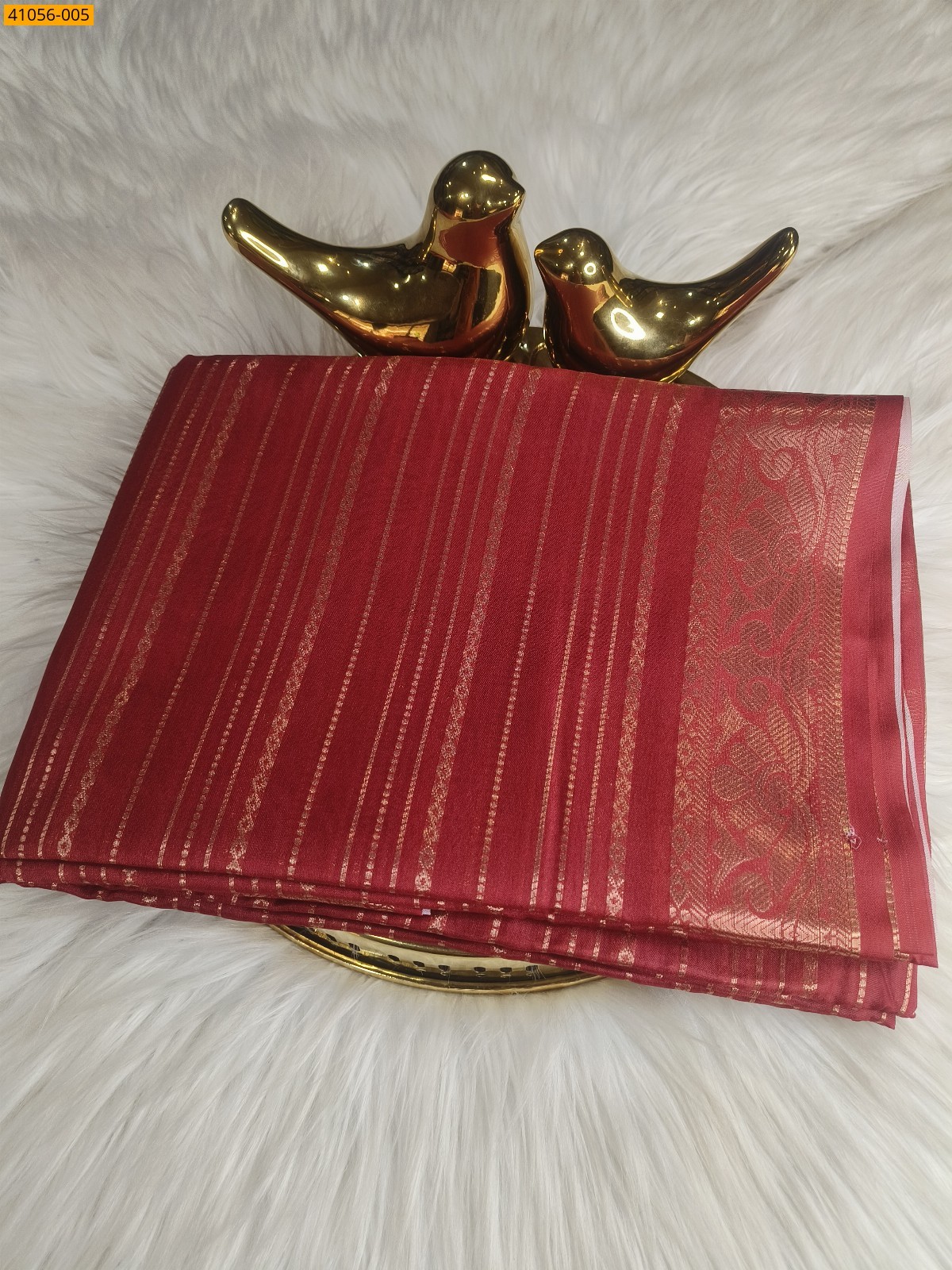 Maroon Fancy mysore warm silk saree