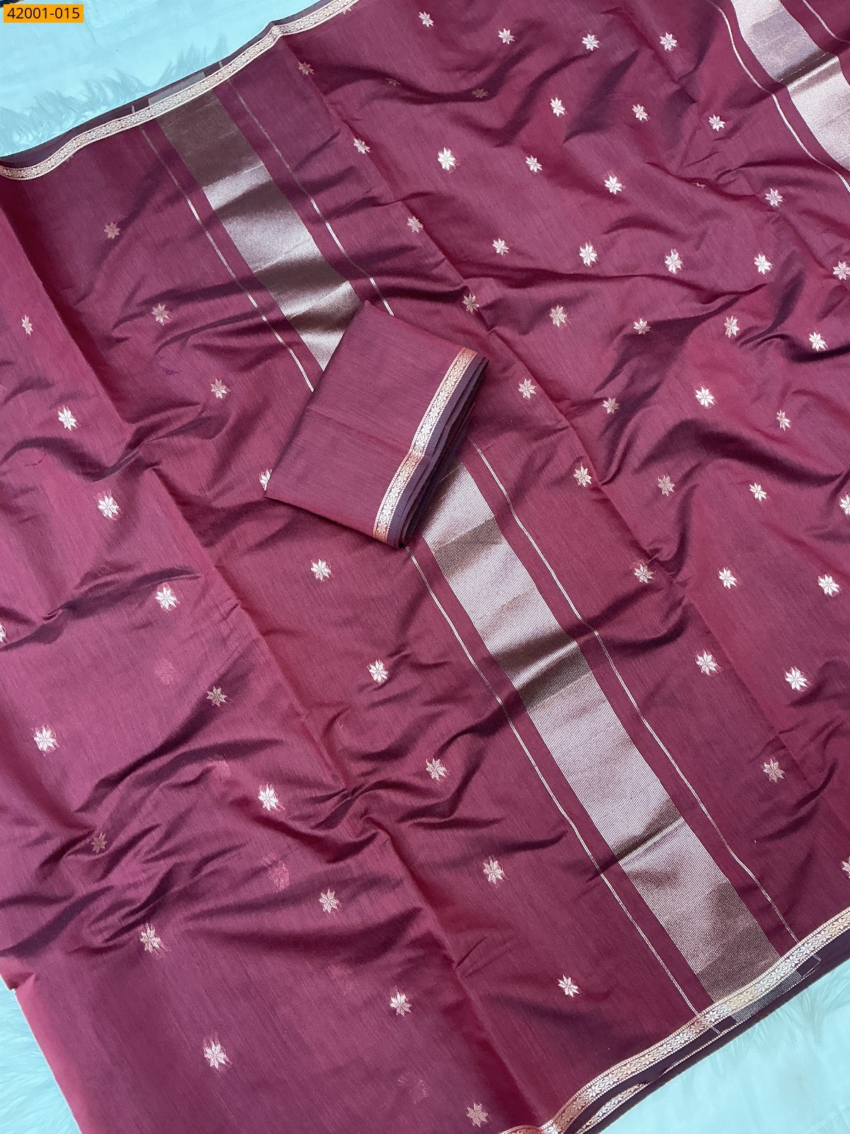 Maroon Maheswari Cotton Saree