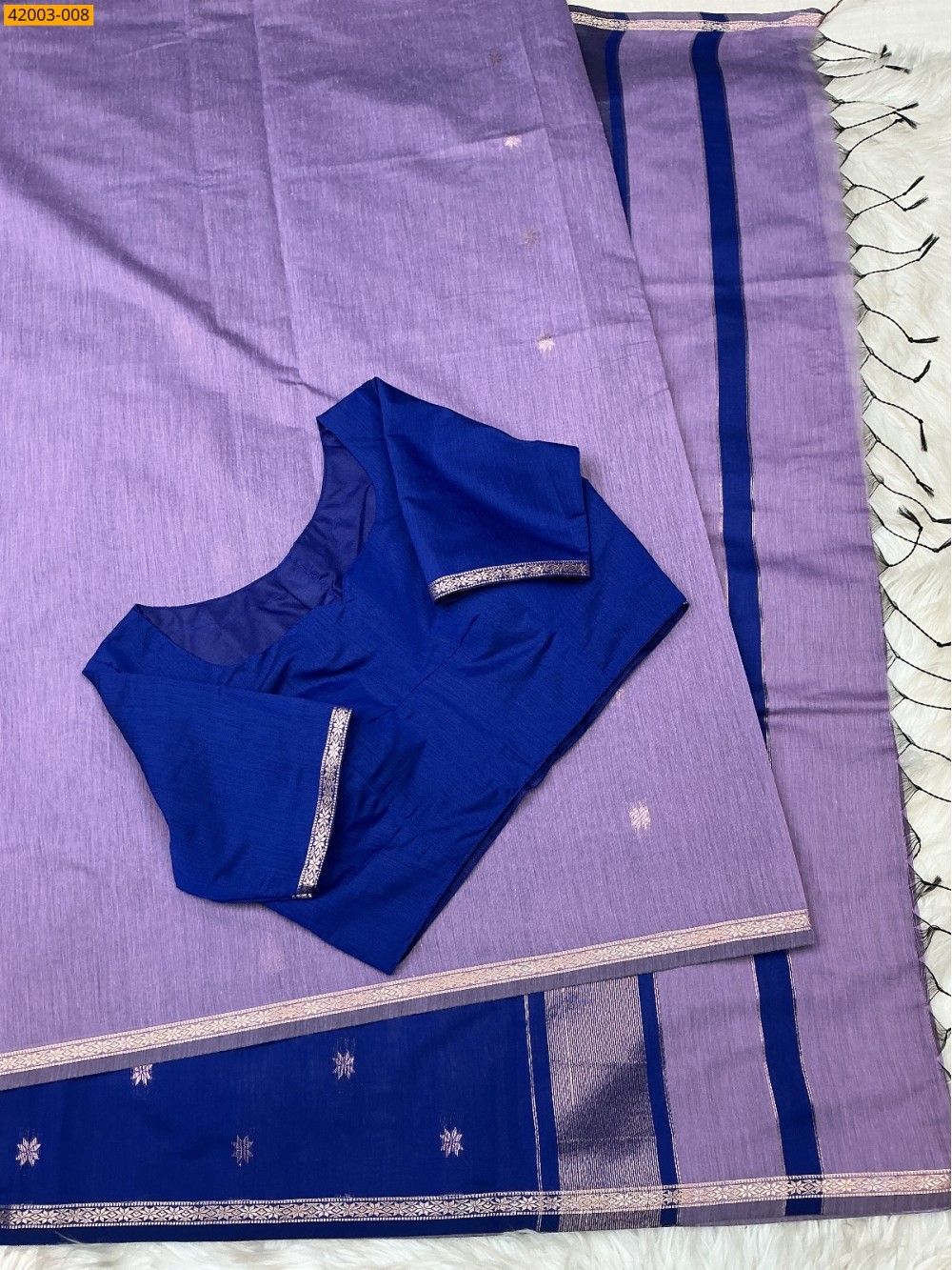 Lavender Maheswari Cotton Saree Lavender Maheswari Cotton Saree