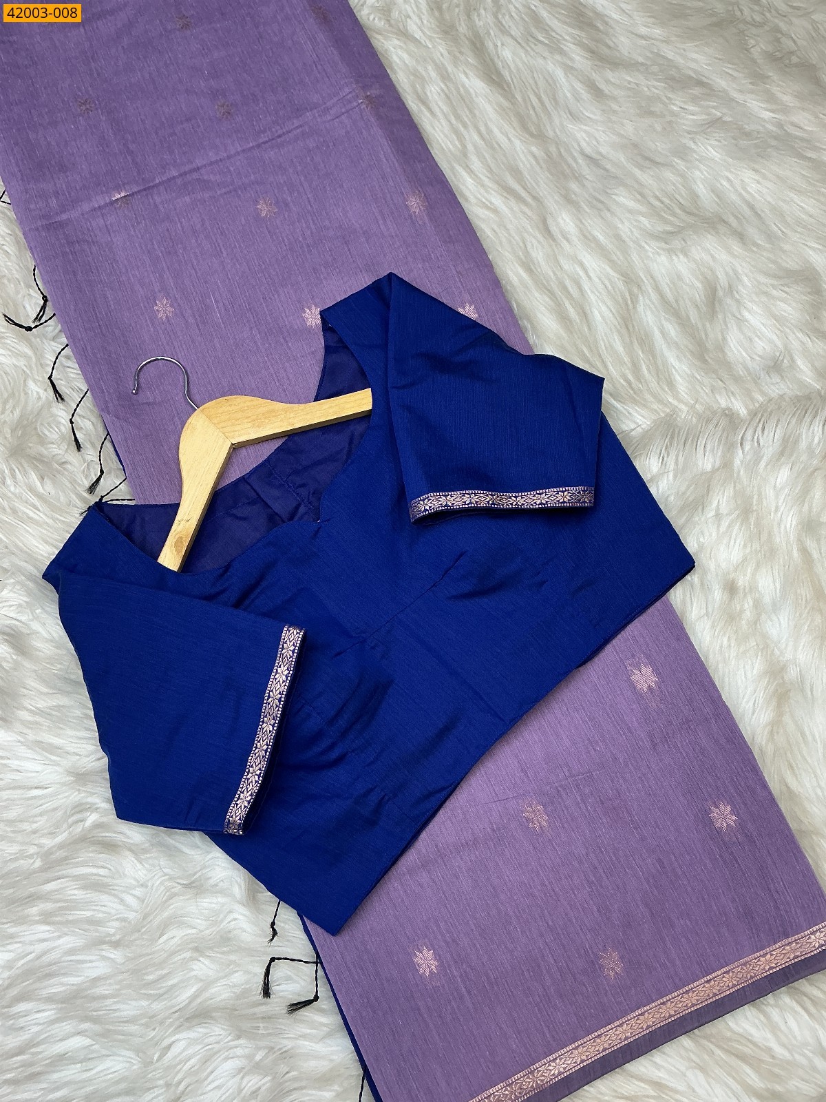 Lavender Maheswari Cotton Saree