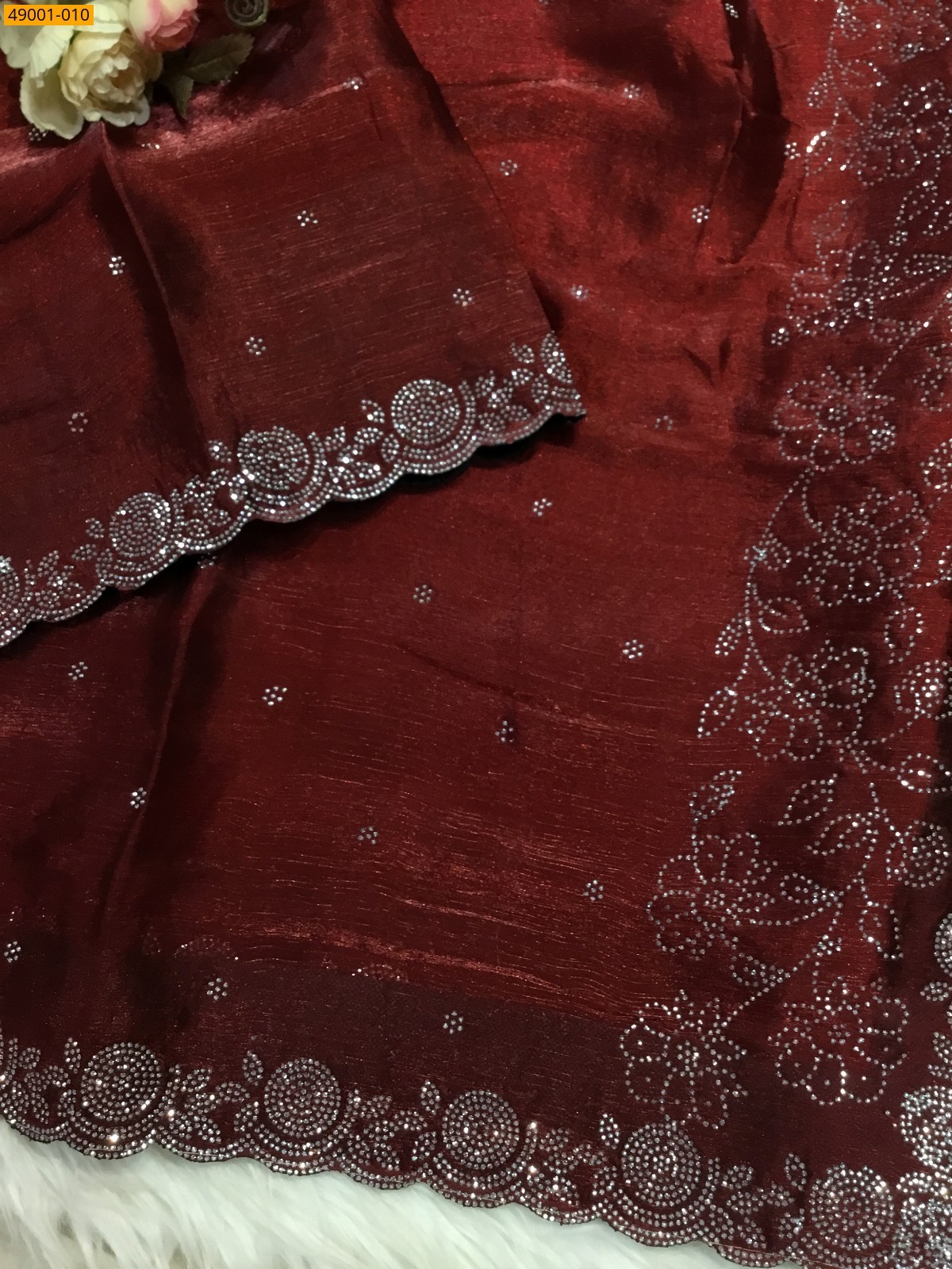 Maroon Jimmy choo sarees