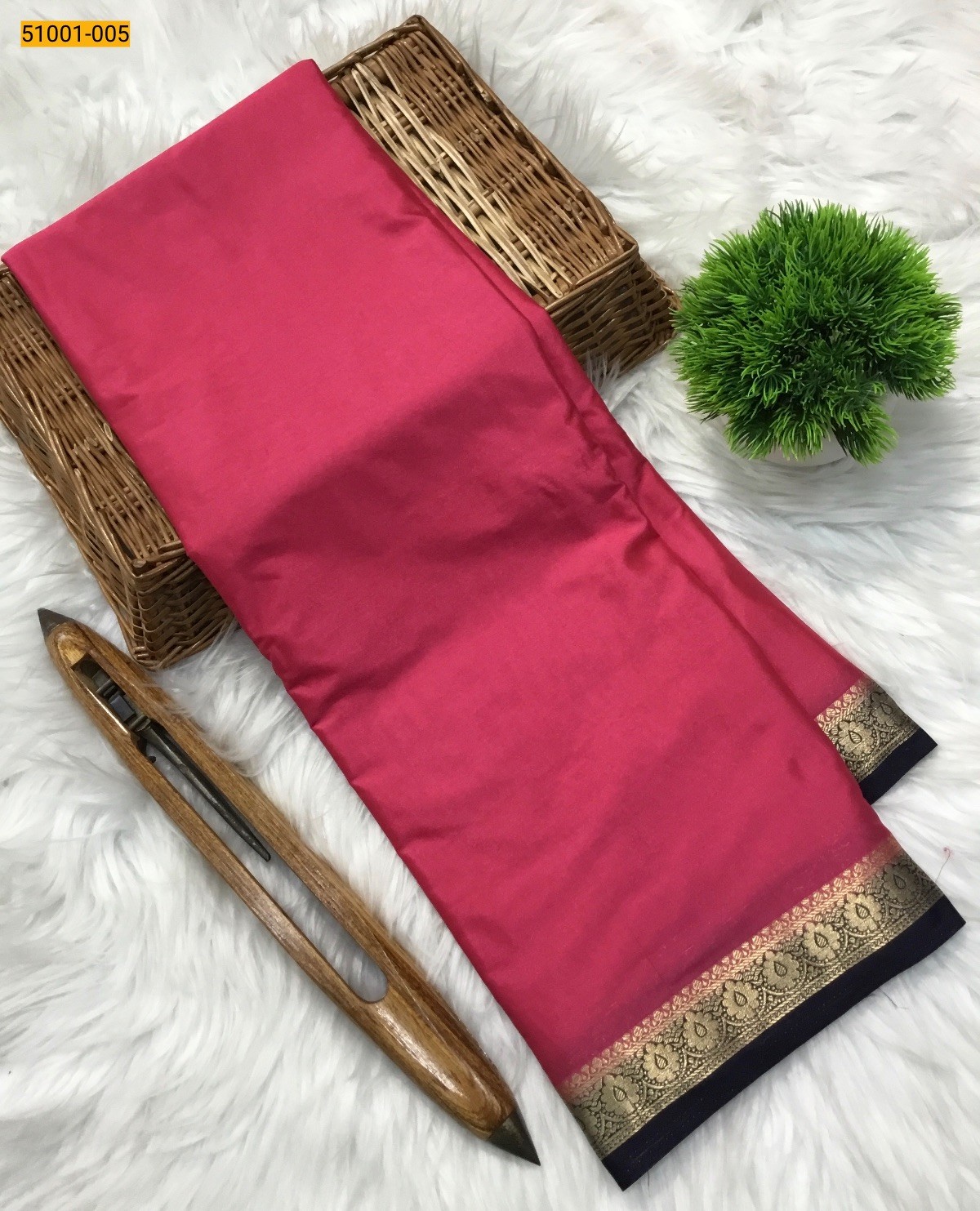 Pink Mysore Fancy Crepe Silk Saree