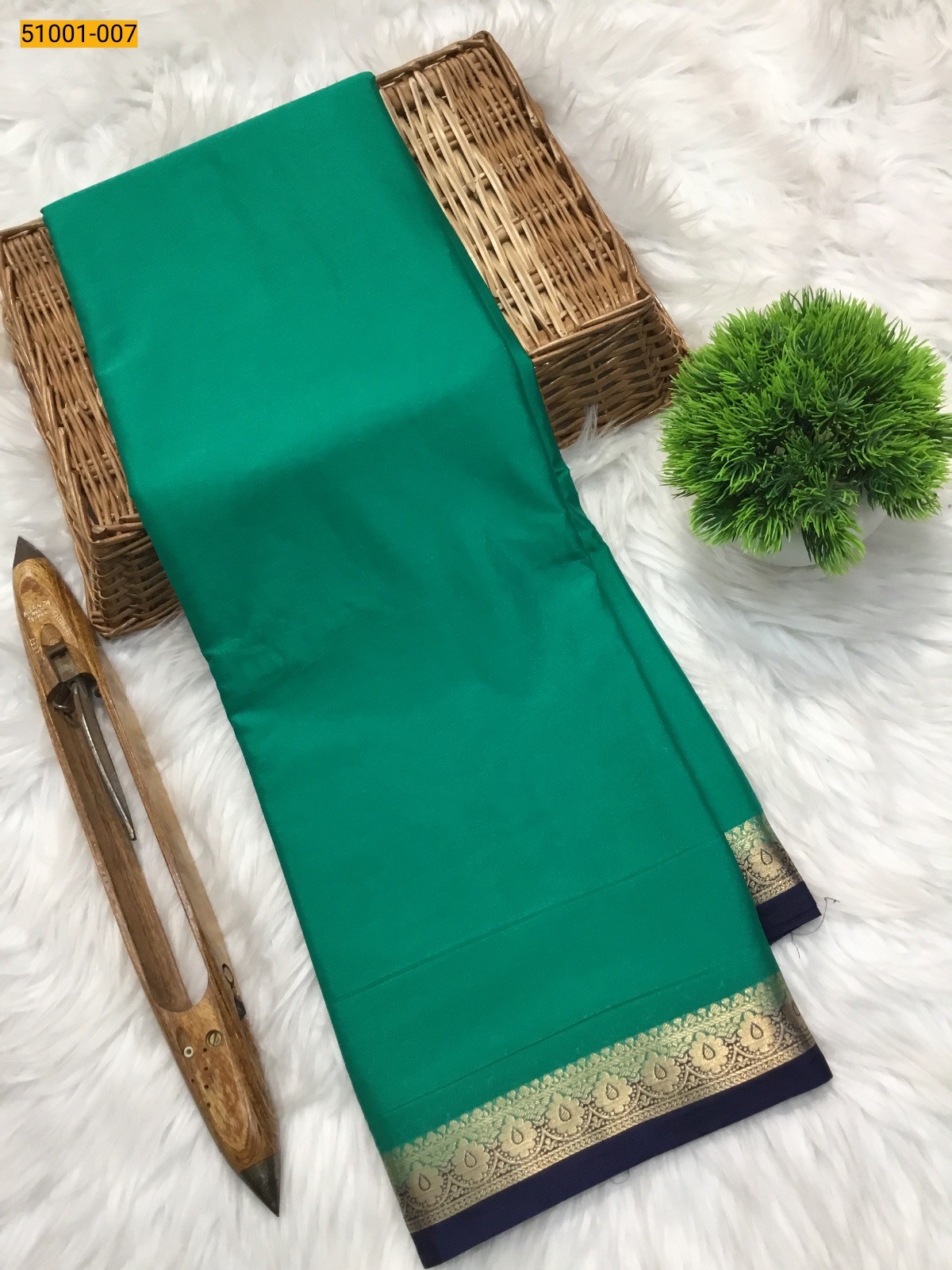 Dark Green Mysore Fancy Crepe Silk Saree