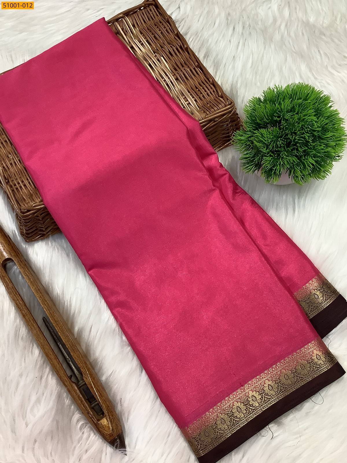 Pink Mysore Fancy Crepe Silk Saree