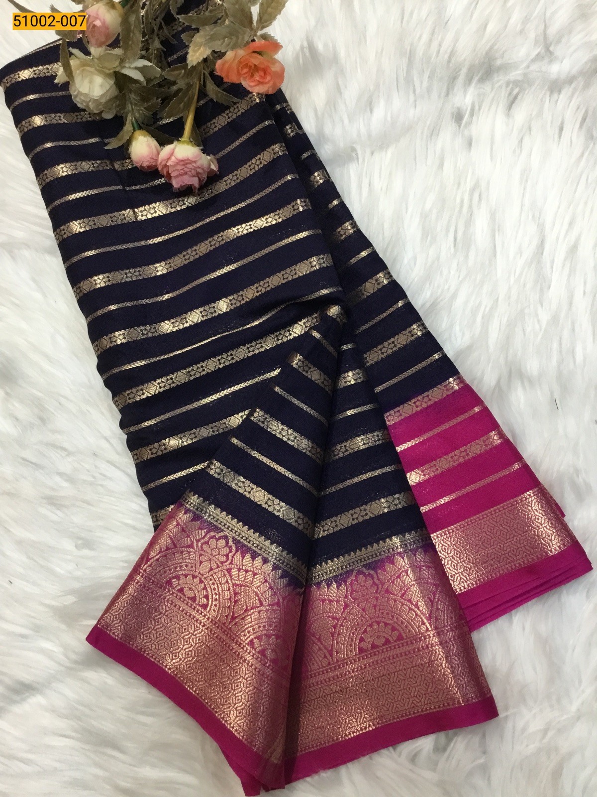 Navy Fancy mysore silk sarees