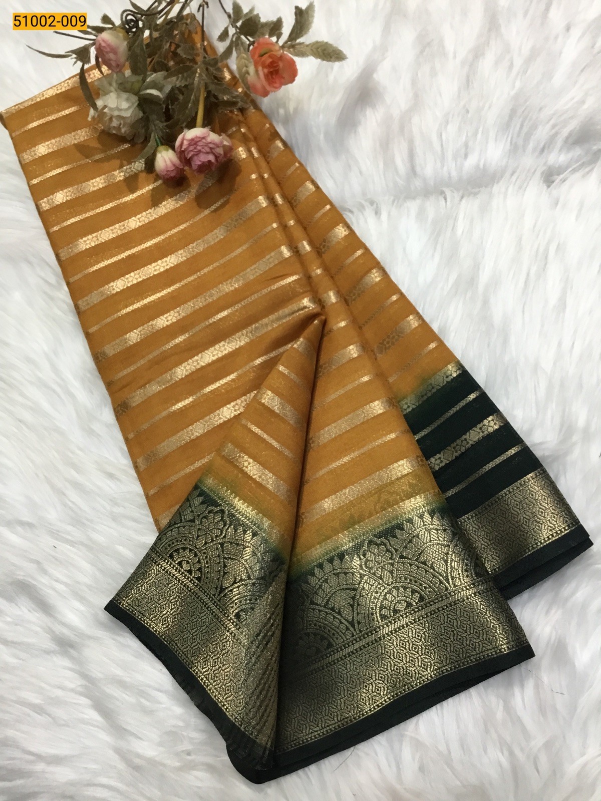 Yellow Fancy mysore silk sarees