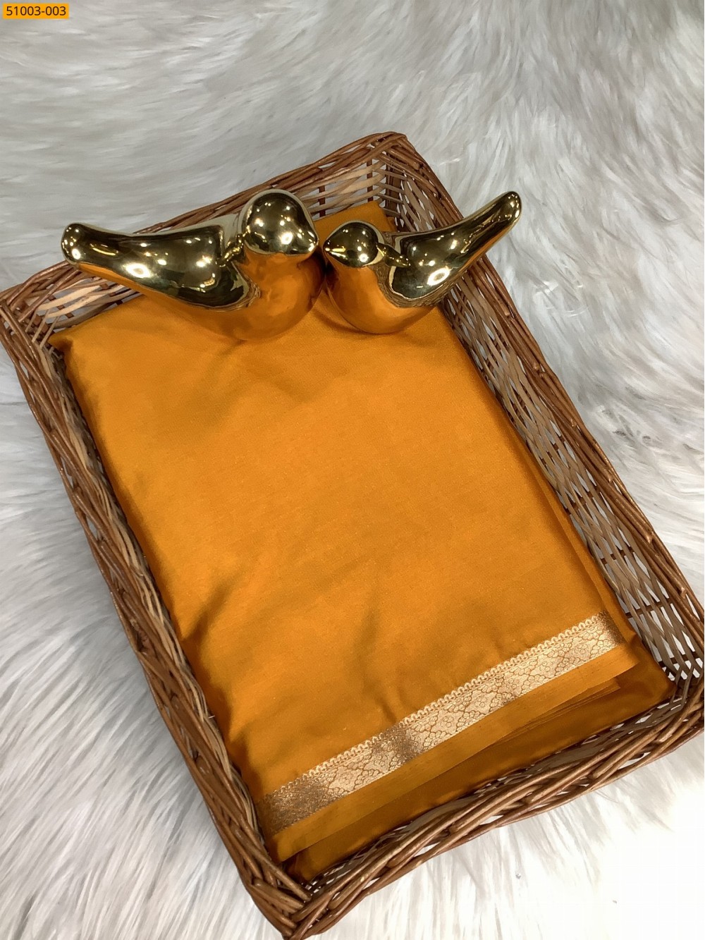 Yellow Mysore Crepe Silk Saree Yellow Mysore Crepe Silk Saree