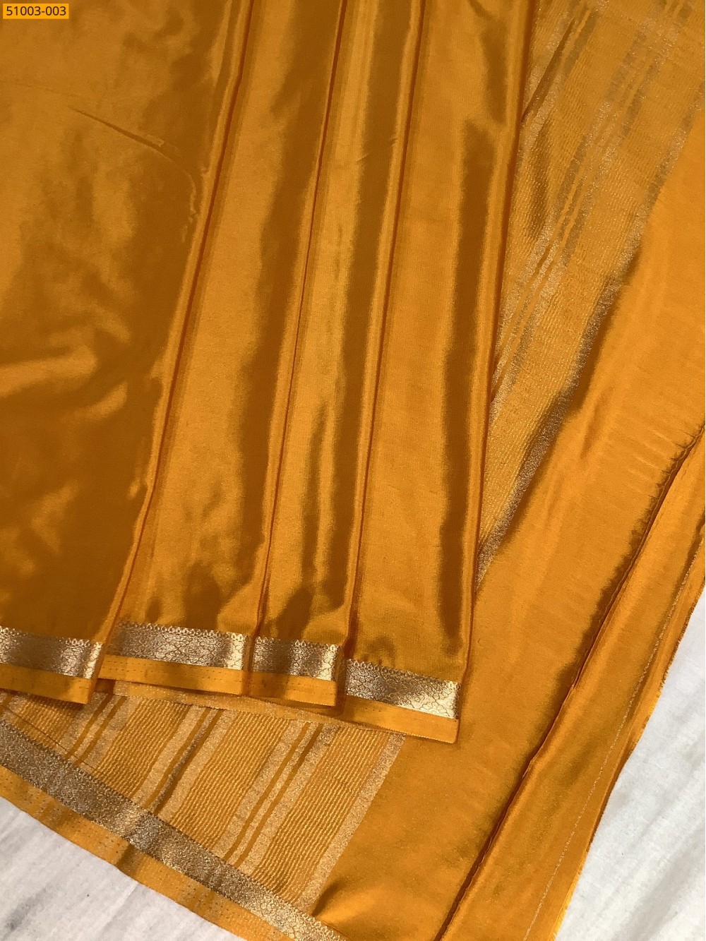 Yellow Mysore Crepe Silk Saree Yellow Mysore Crepe Silk Saree