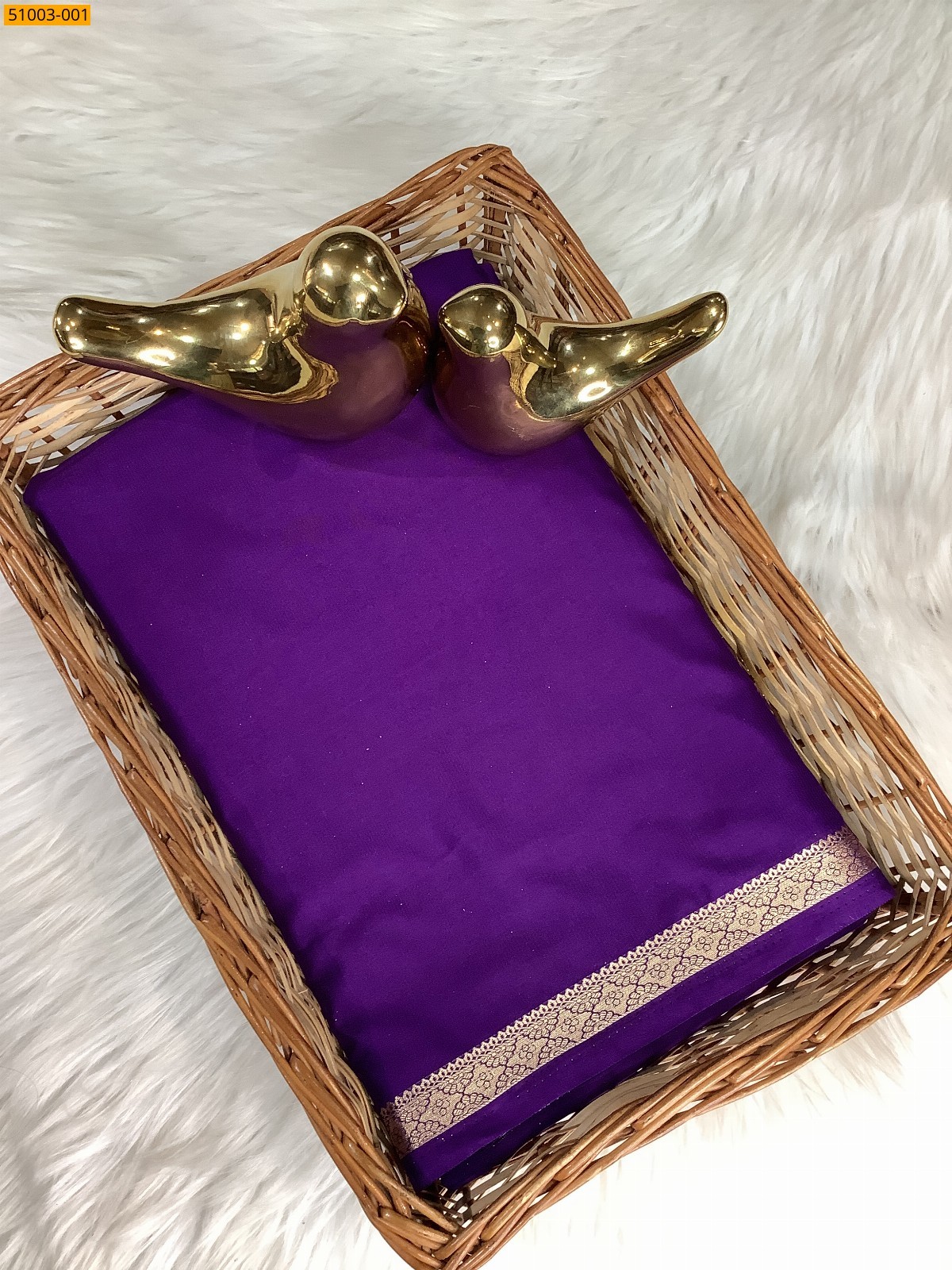 Purple Mysore Crepe Silk Saree