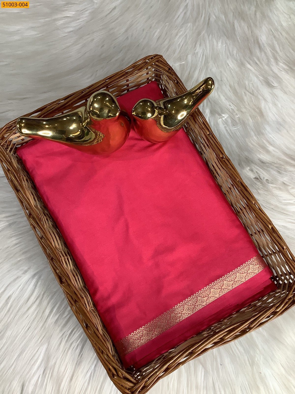 Pink Mysore Crepe Silk Saree