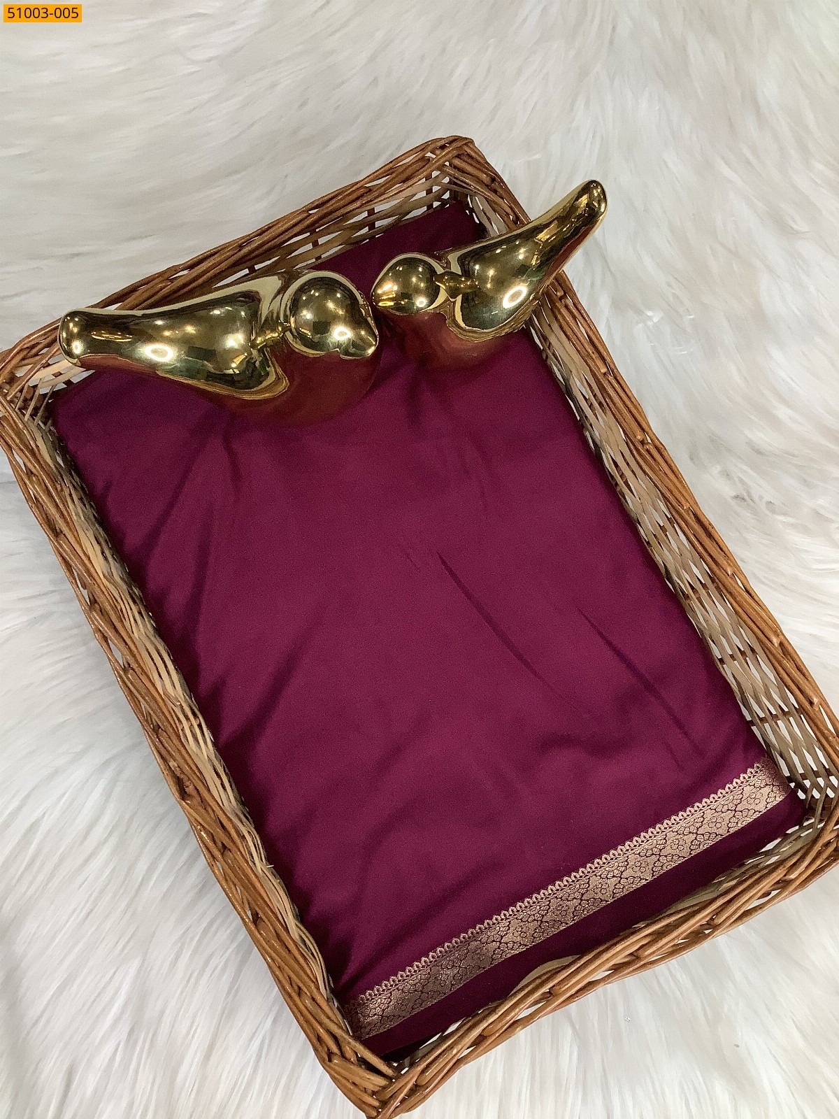 Wine Mysore Crepe Silk Saree