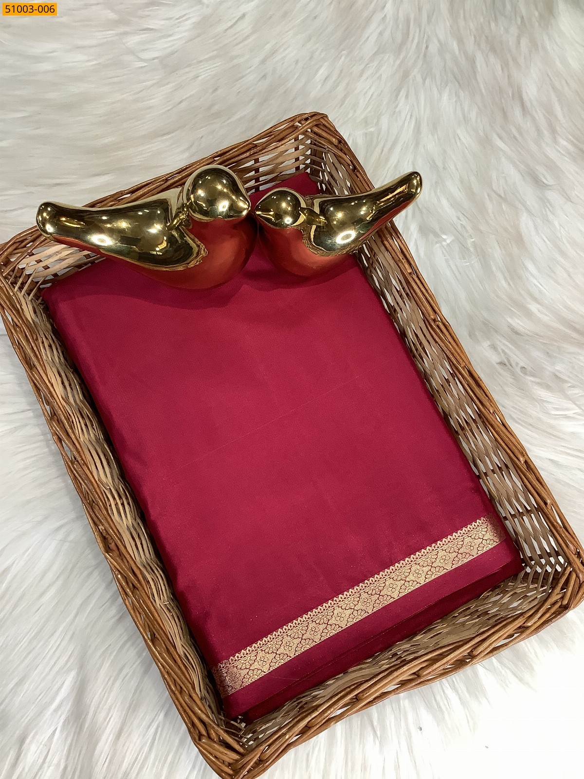 Maroon Mysore Crepe Silk Saree