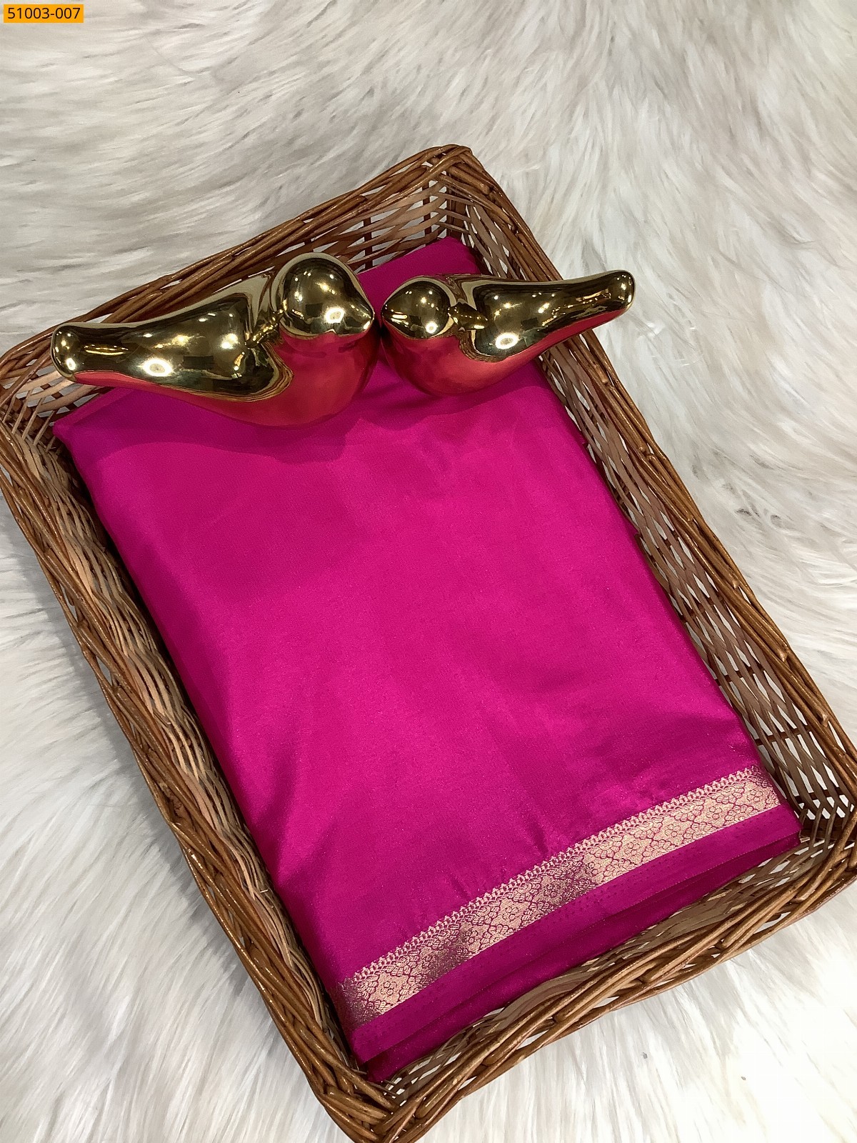 Rose Mysore Crepe Silk Saree