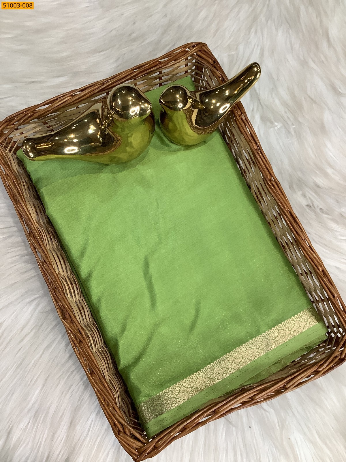 Green Mysore Crepe Silk Saree