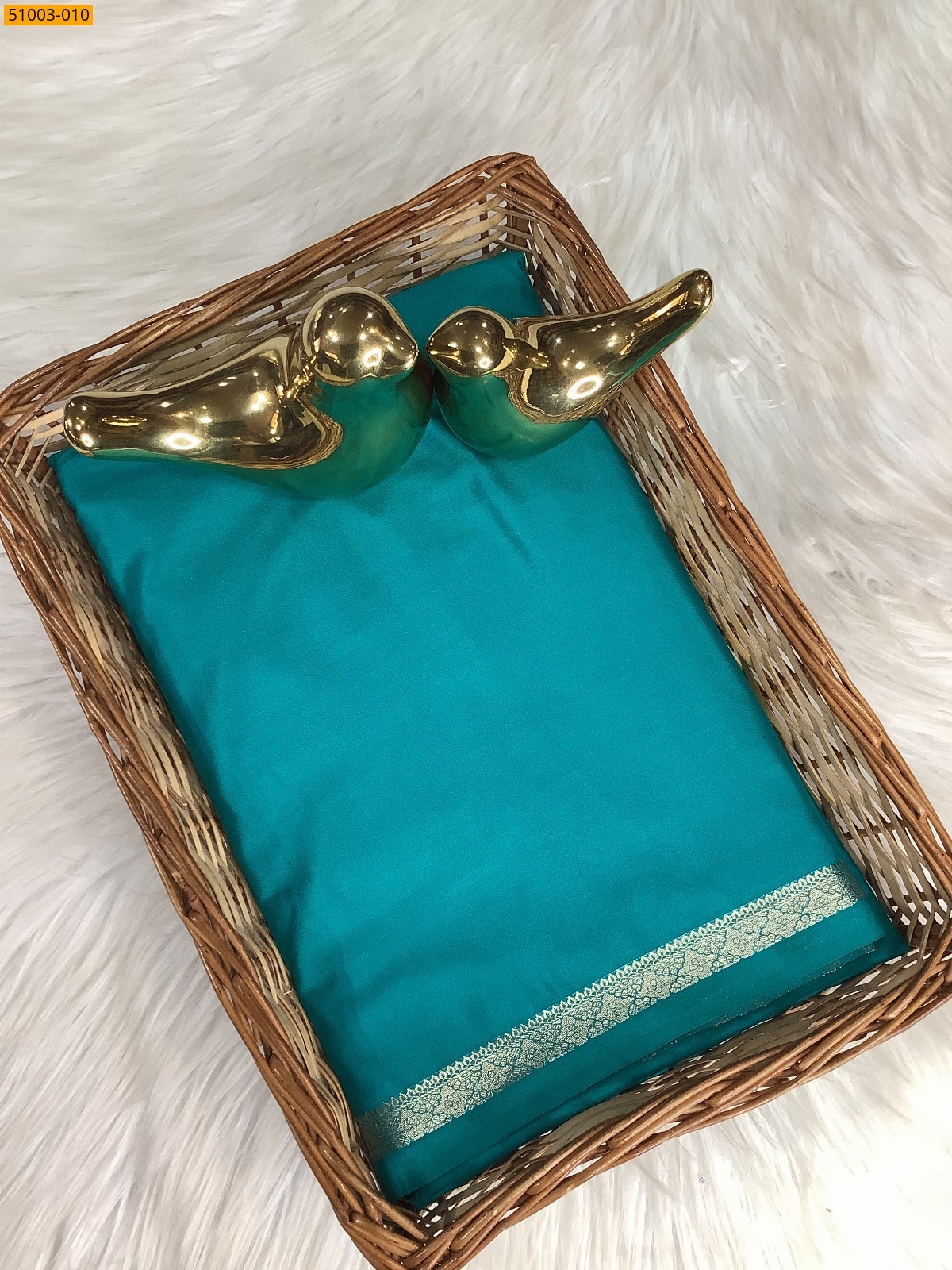 Blue Mysore Crepe Silk Saree