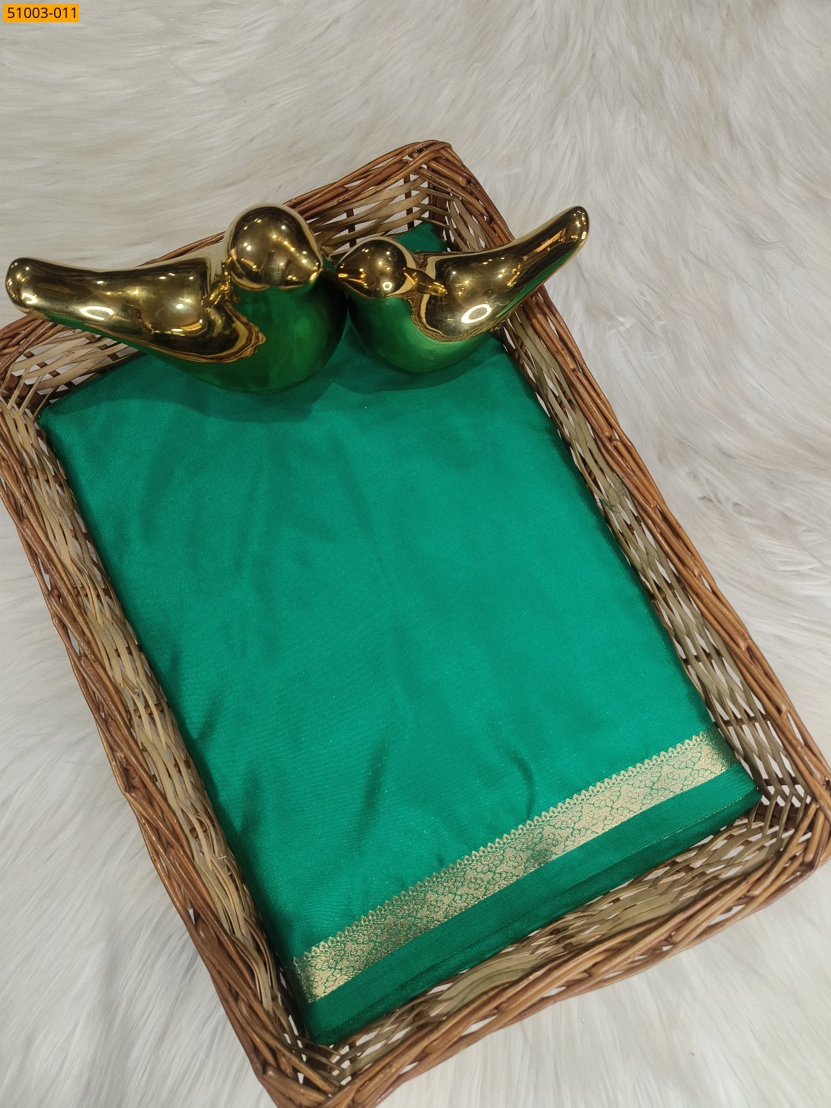 Green Mysore Crepe Silk Saree