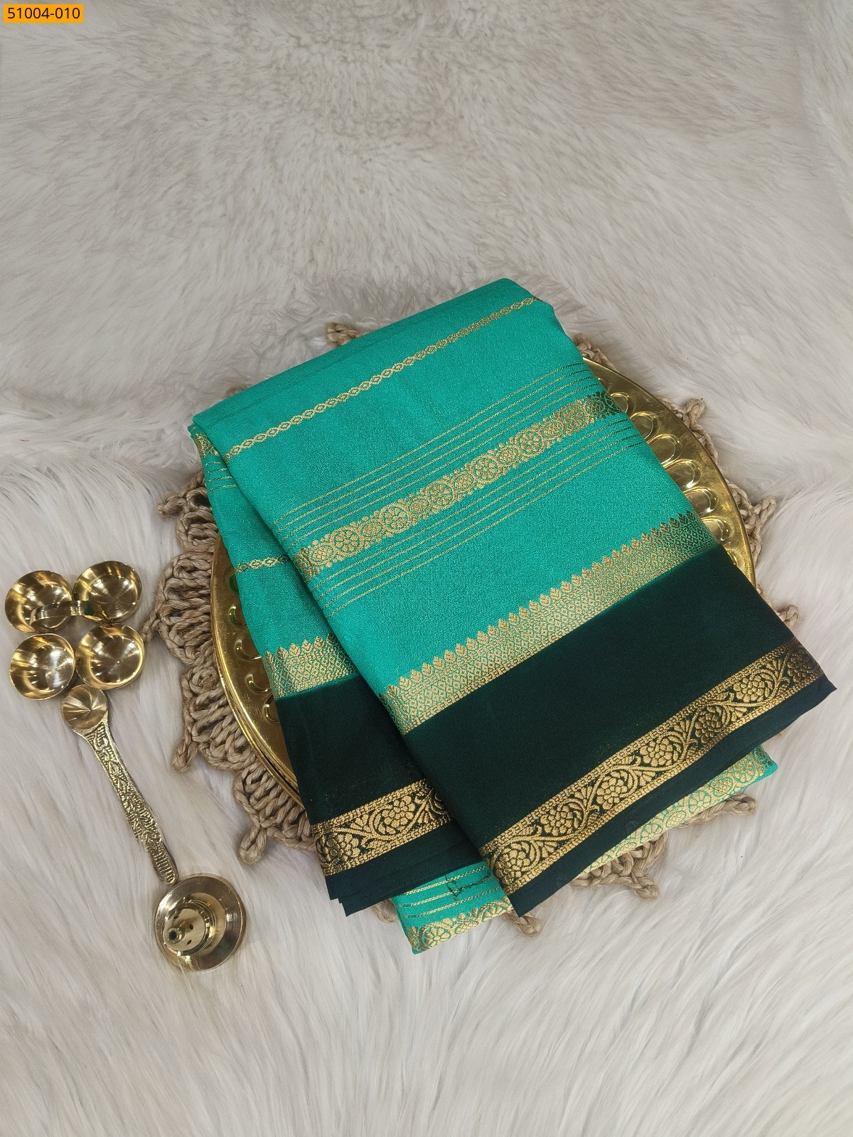 Green Mysore Crepe Silk Sarees
