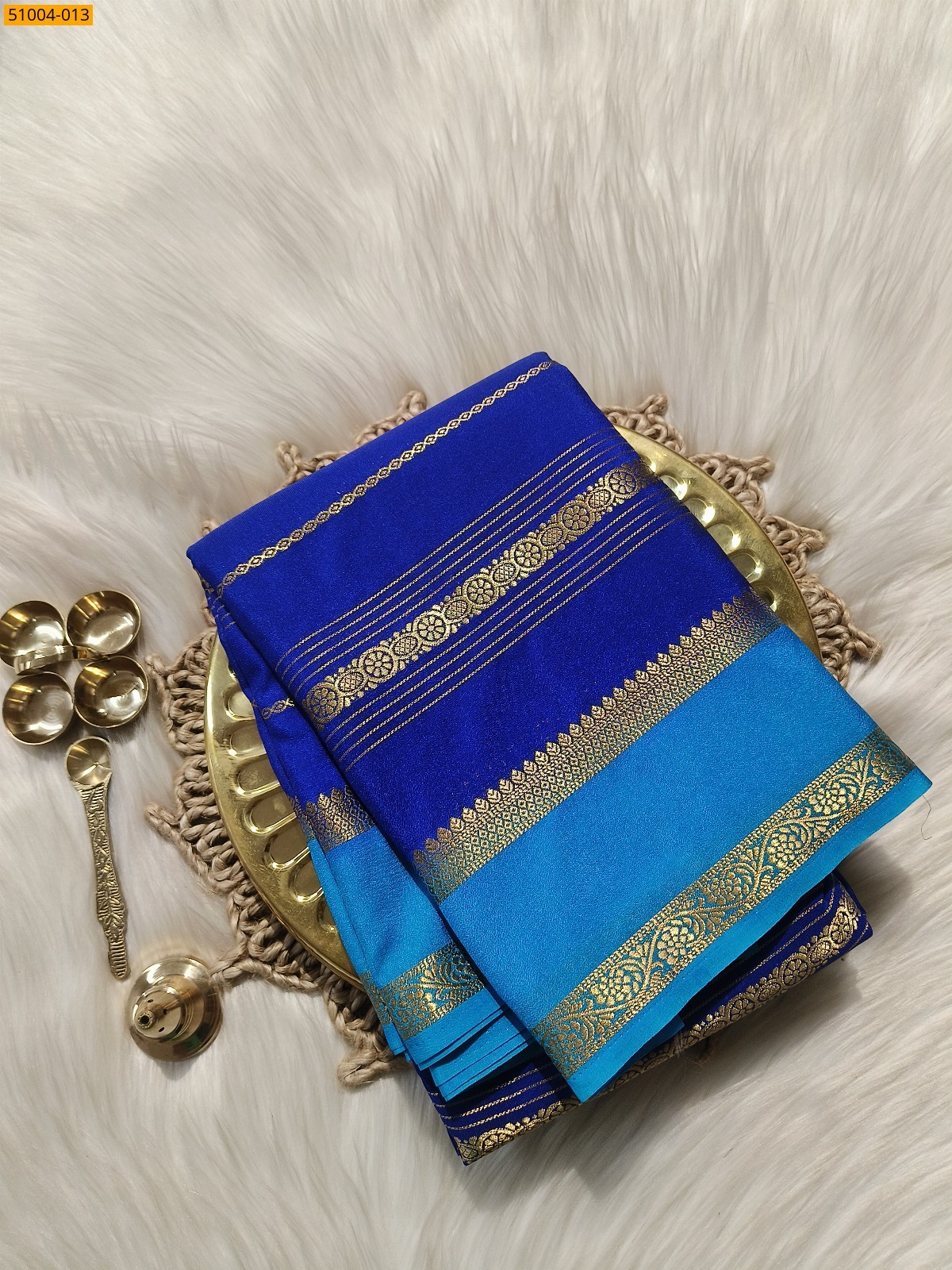 Royal Blue Mysore Crepe Silk Sarees