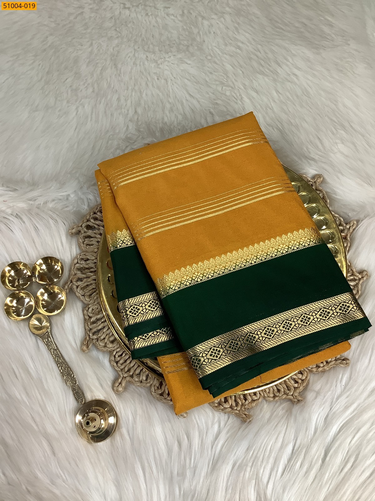 Yellow Mysore Crepe Silk Sarees