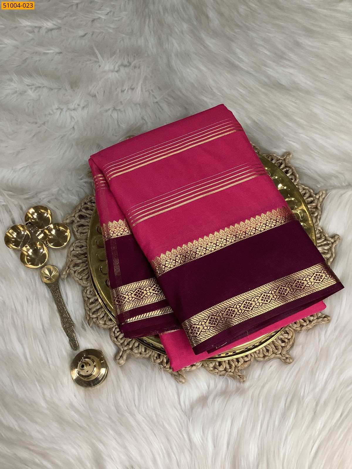 Rose Mysore Crepe Silk Sarees