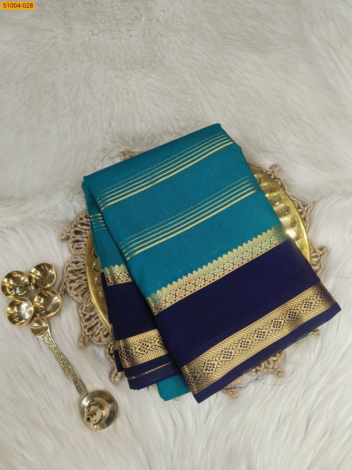 Blue Mysore Crepe Silk Sarees