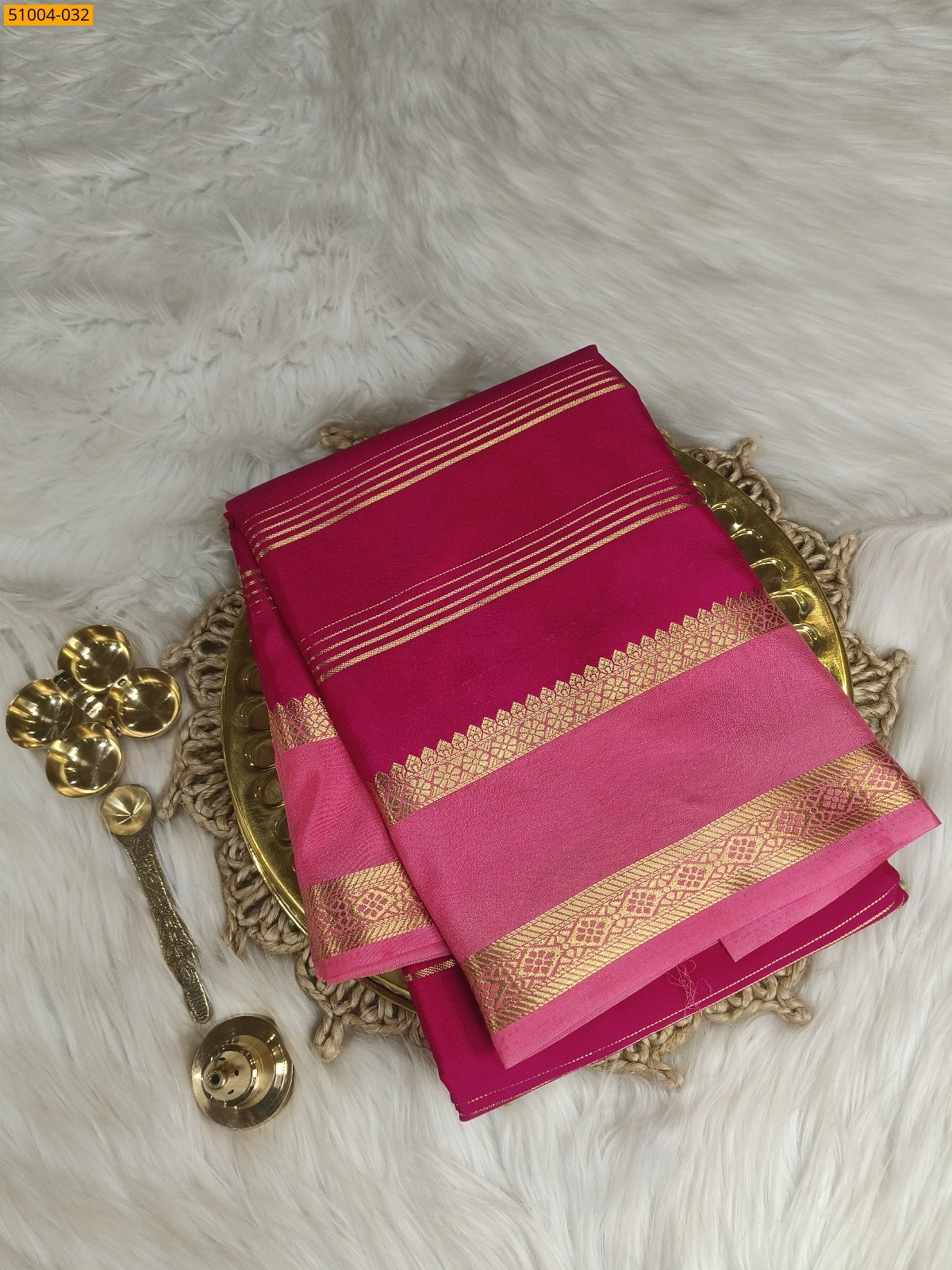 Pink Mysore Crepe Silk Sarees