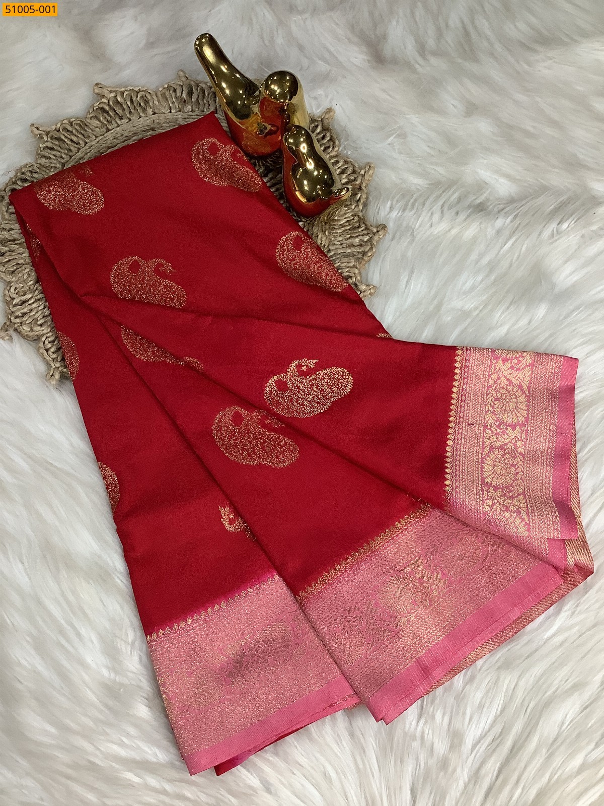 Red Mysore warm soft silk saree