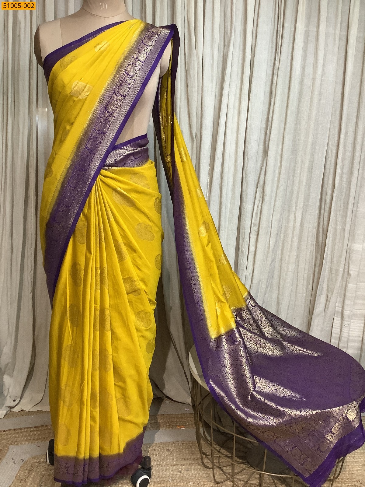 Yellow Mysore warm soft silk saree