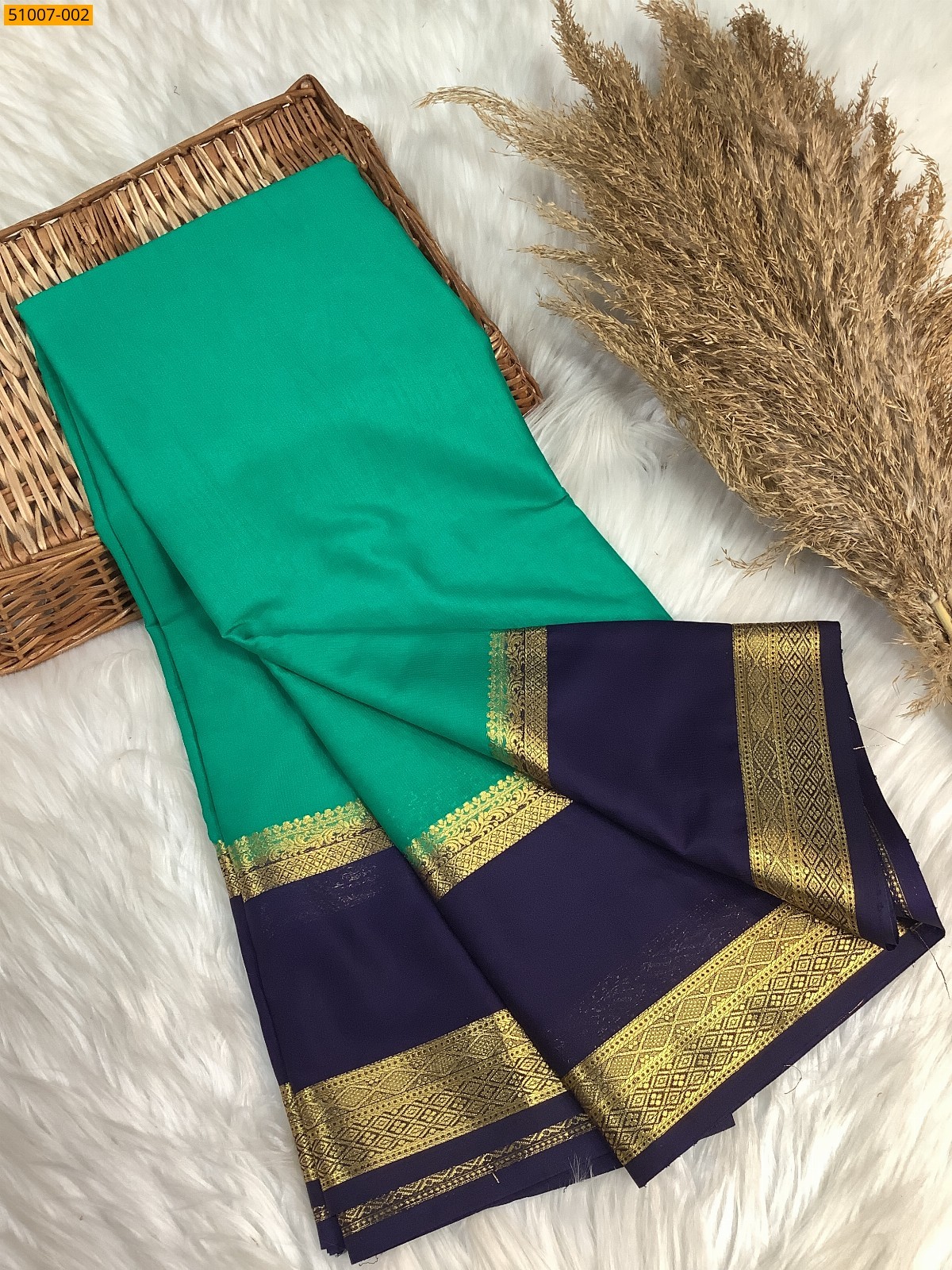 Green Mysore Crepe Silk Sarees