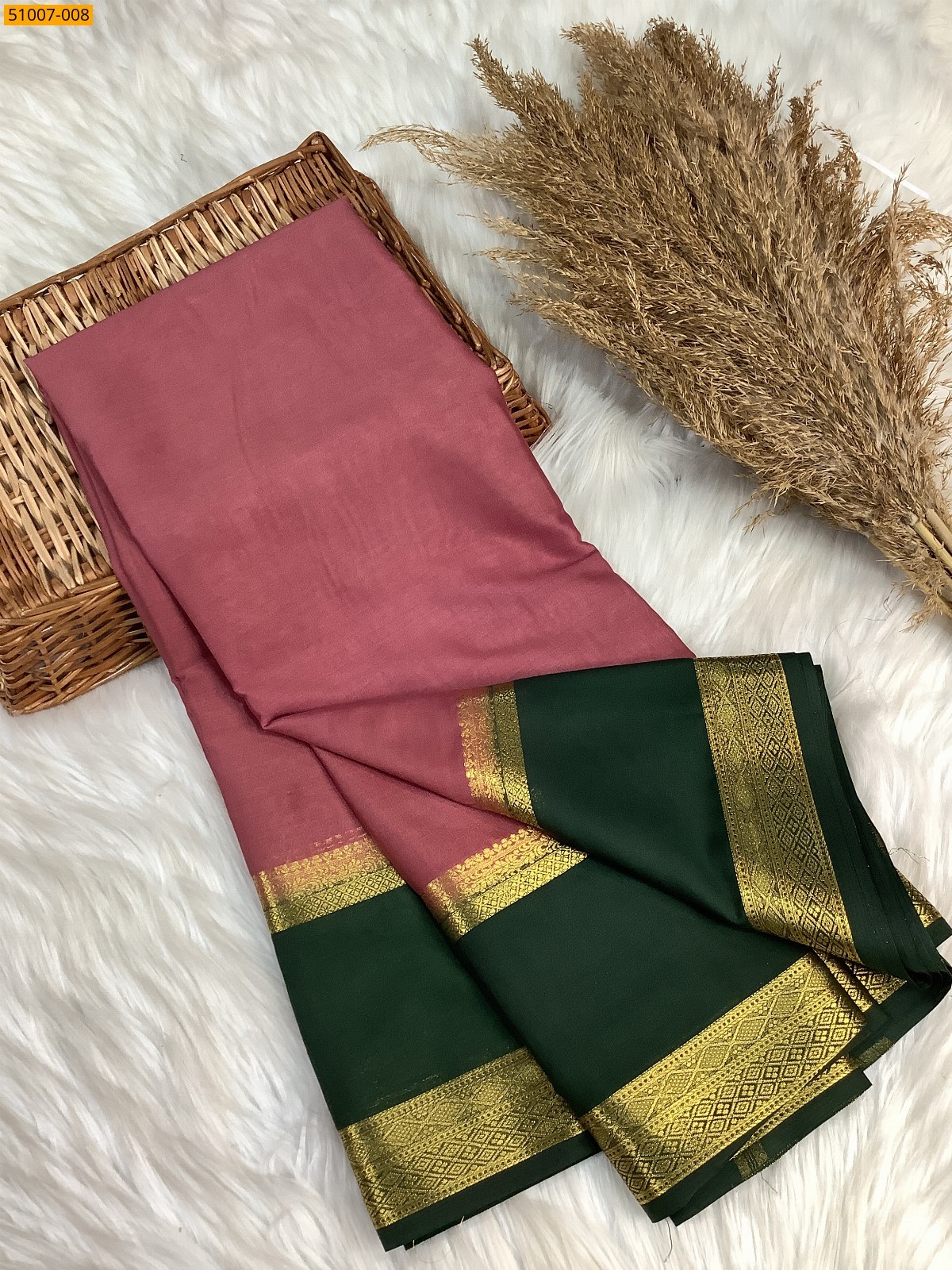 Pink Mysore Crepe Silk Sarees