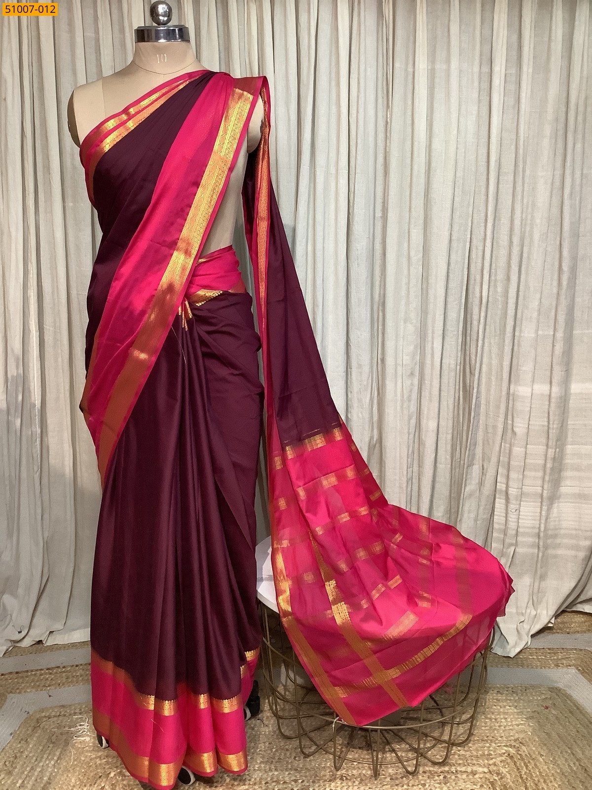 Dark Brown Mysore Crepe Silk Sarees
