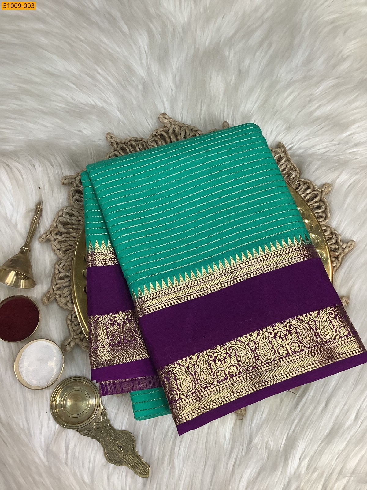 Blue Mysore Crepe Silk Sarees
