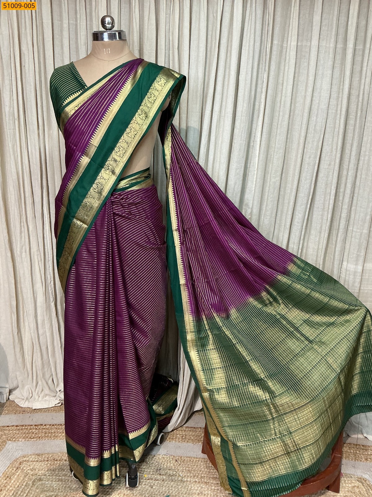 Purple Mysore Crepe Silk Sarees