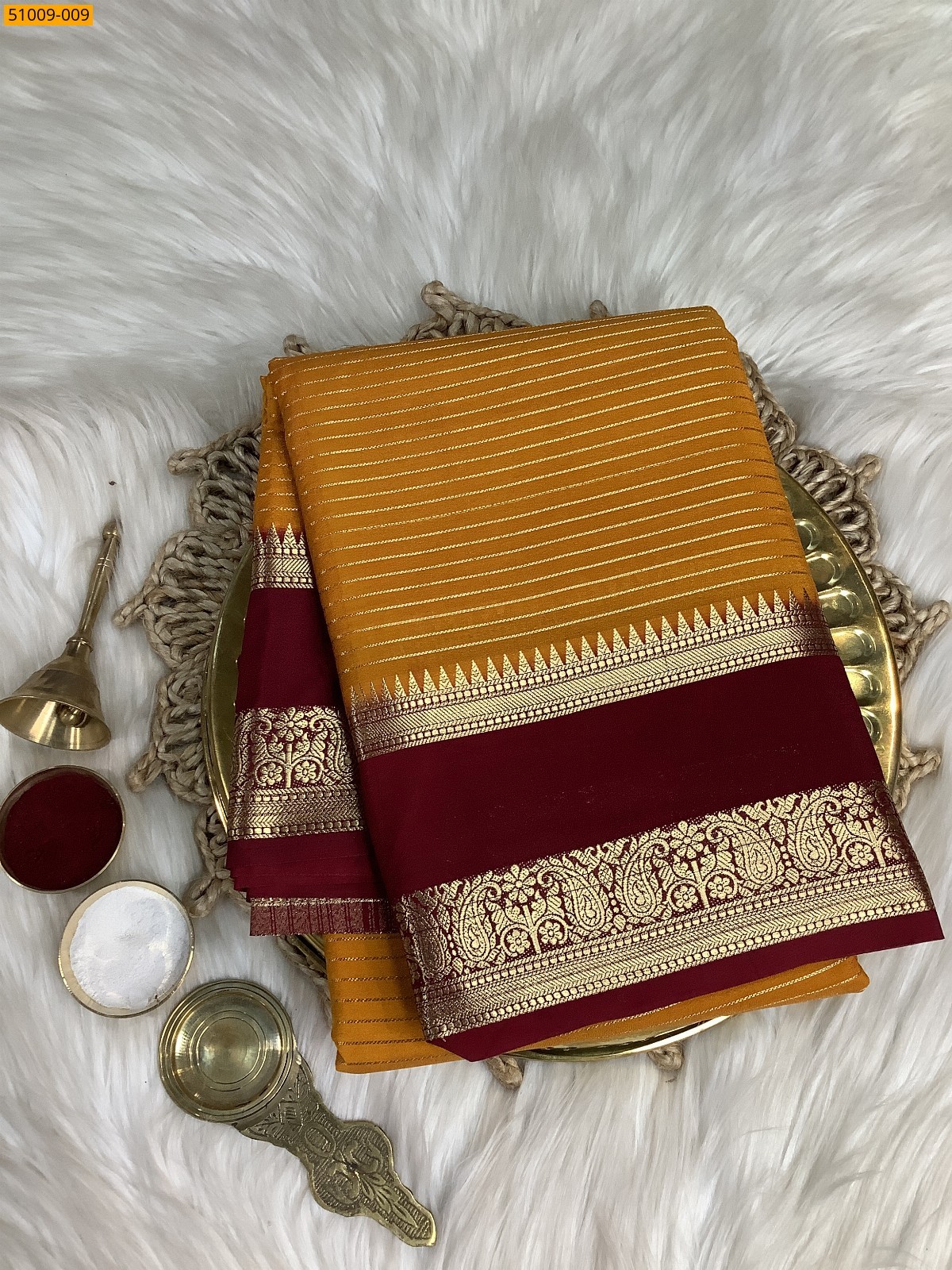 Yellow Mysore Crepe Silk Sarees