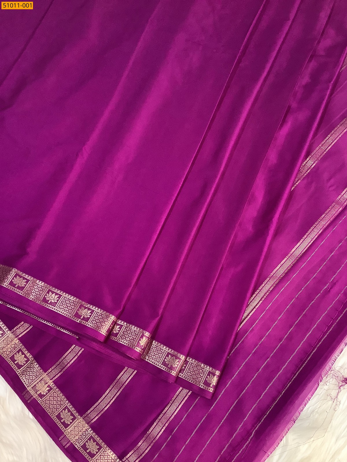 Purple Mysore Crepe Silk Saree