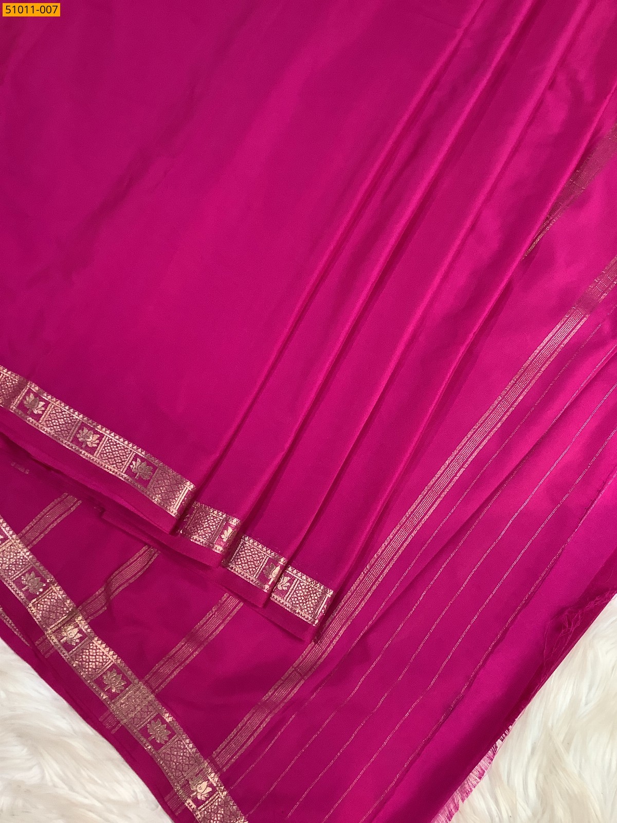 Pink Mysore Crepe Silk Saree
