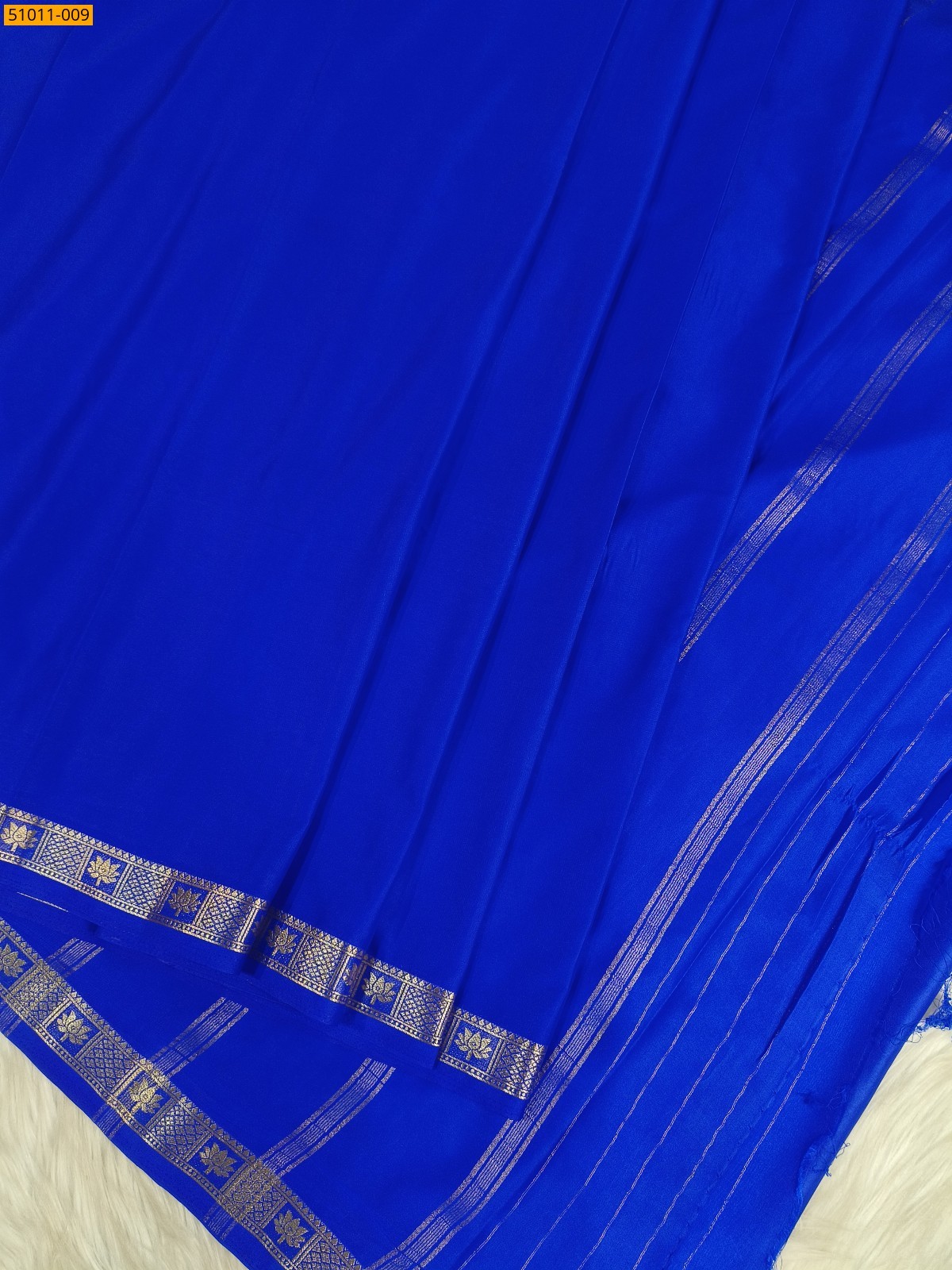 Royal Blue Mysore Crepe Silk Saree