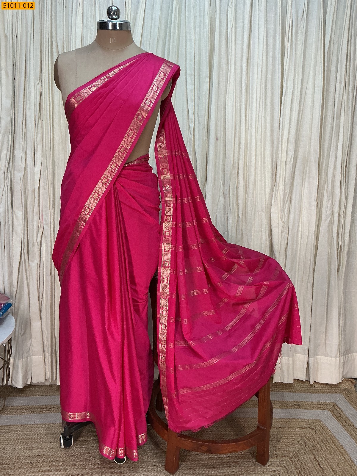 Pink Mysore Crepe Silk Saree