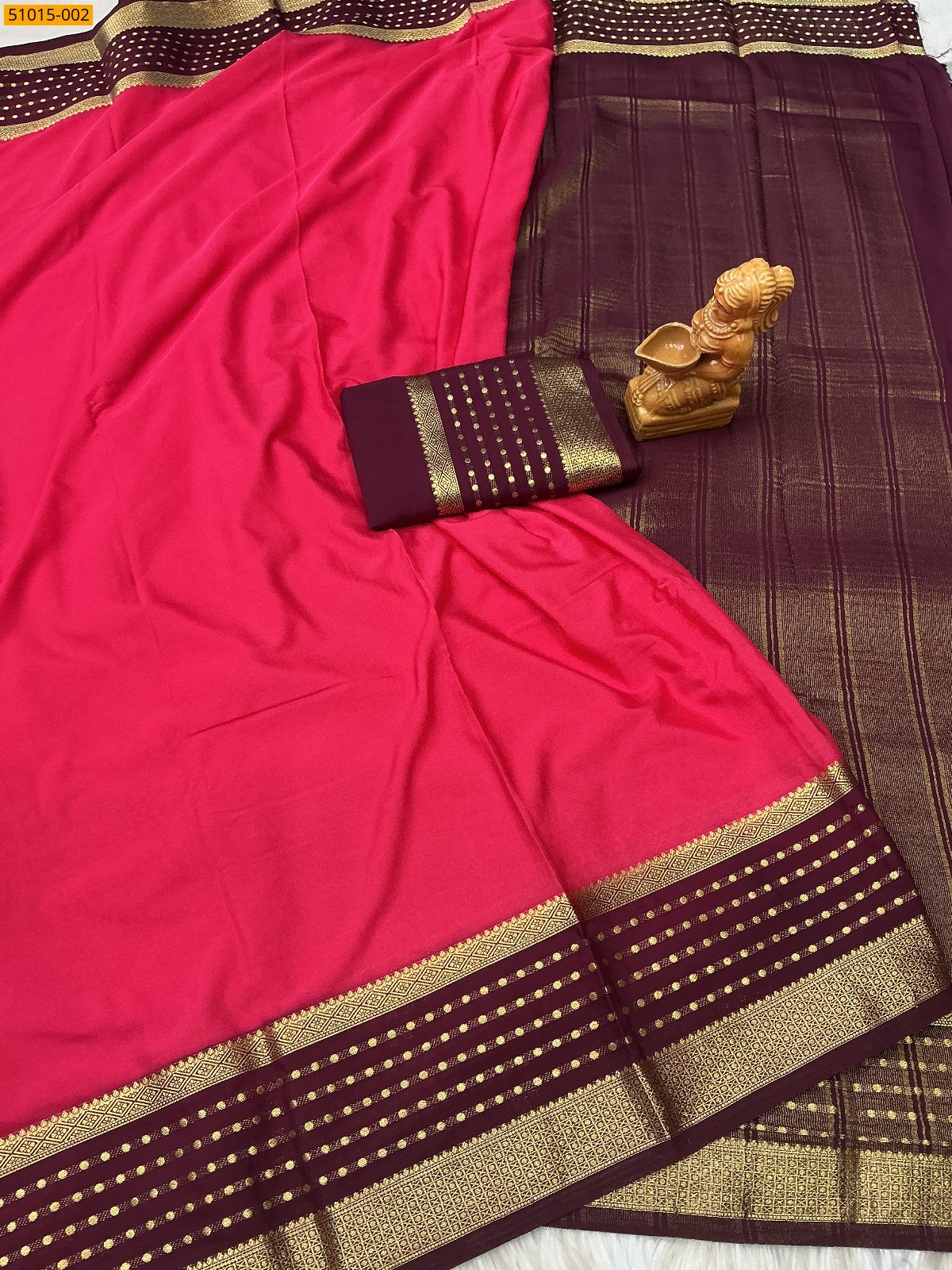 Pink Mysore Crepe Silk Sarees