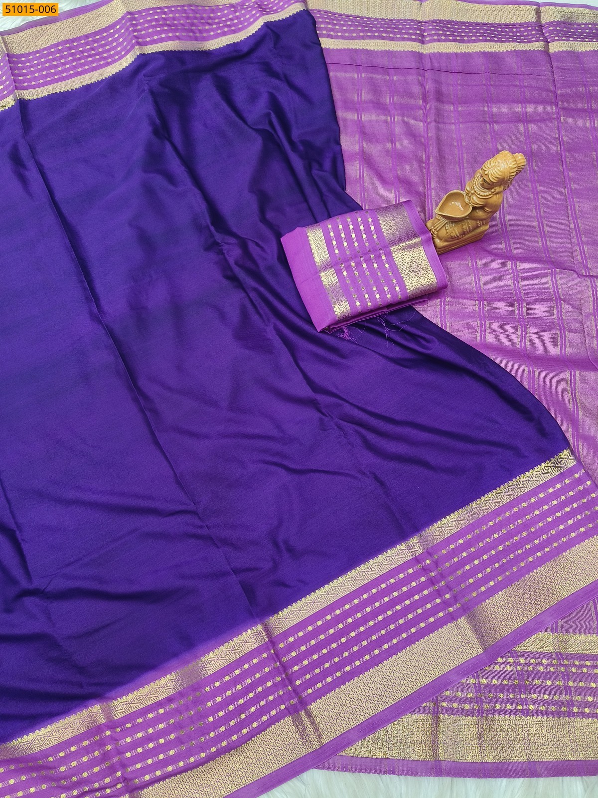 Purple Mysore Crepe Silk Sarees