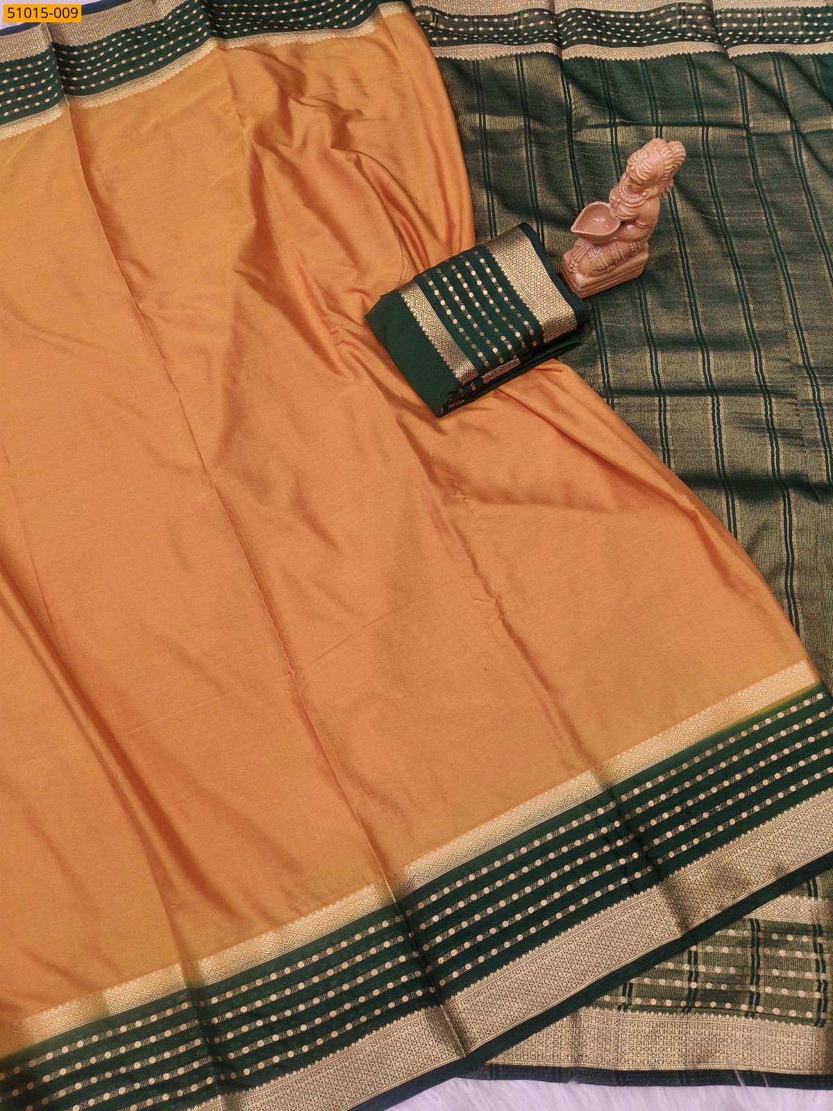 Yellow Mysore Crepe Silk Sarees