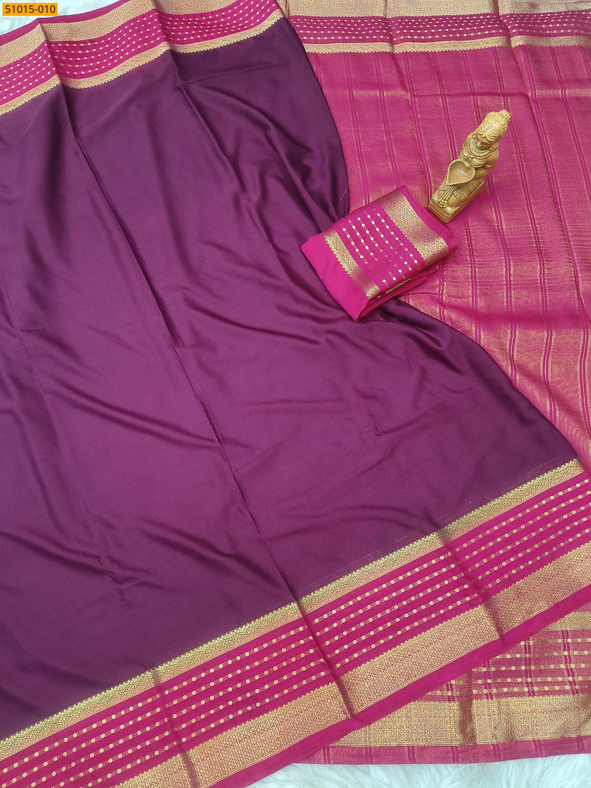 Wine Mysore Crepe Silk Sarees