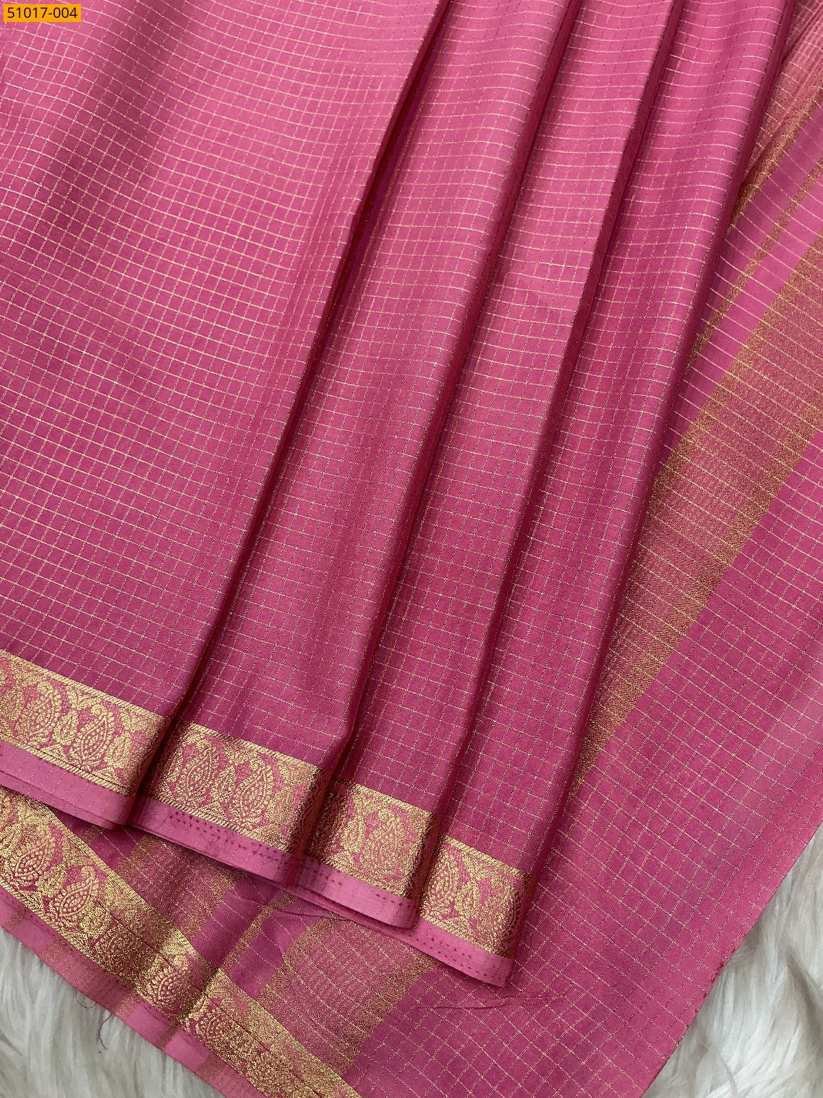 Pink Fancy Mysore Crepe Silk Saree