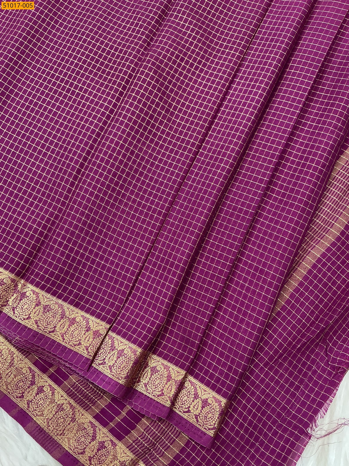 Magenta Fancy Mysore Crepe Silk Saree