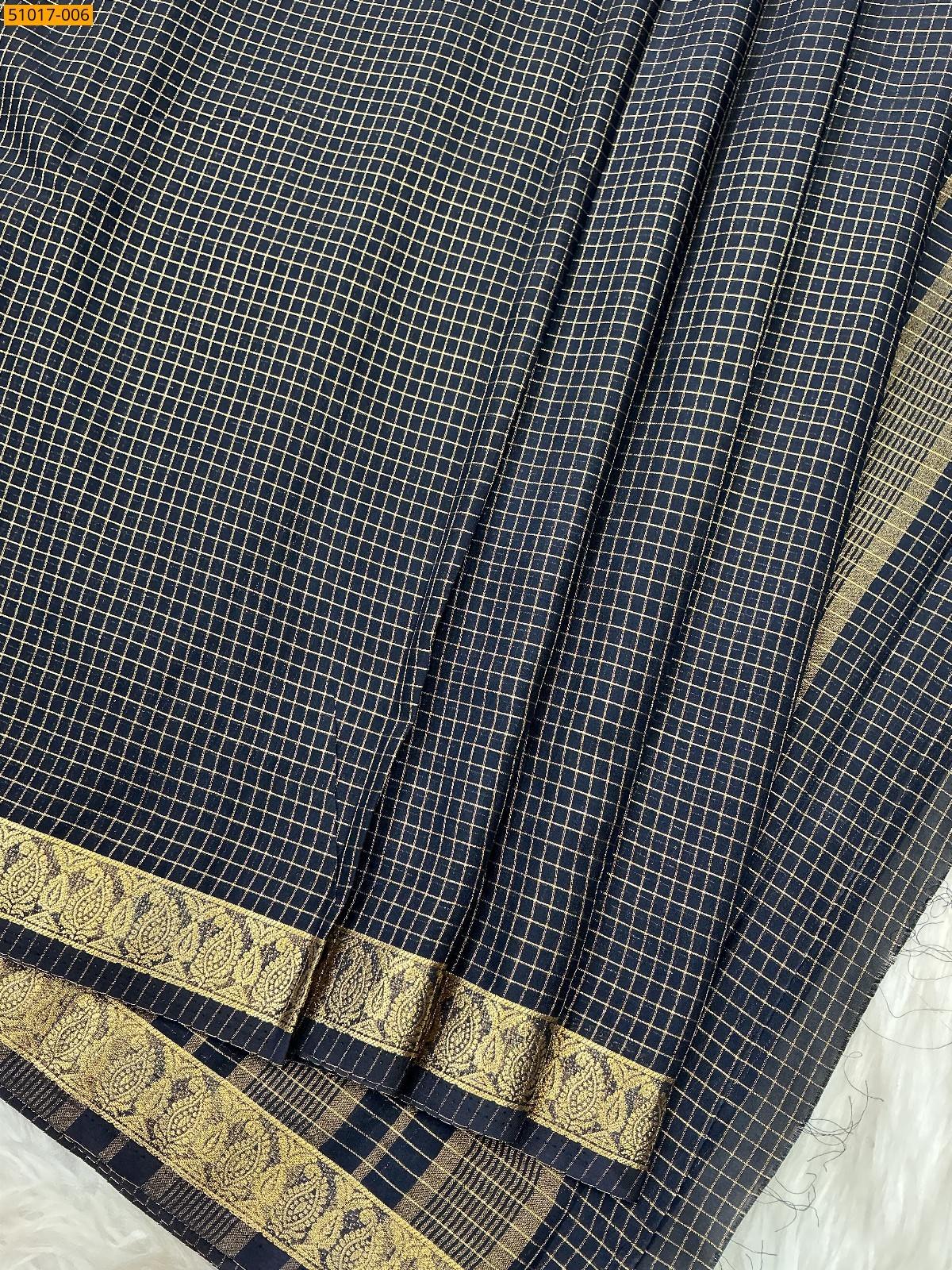 Black Fancy Mysore Crepe Silk Saree