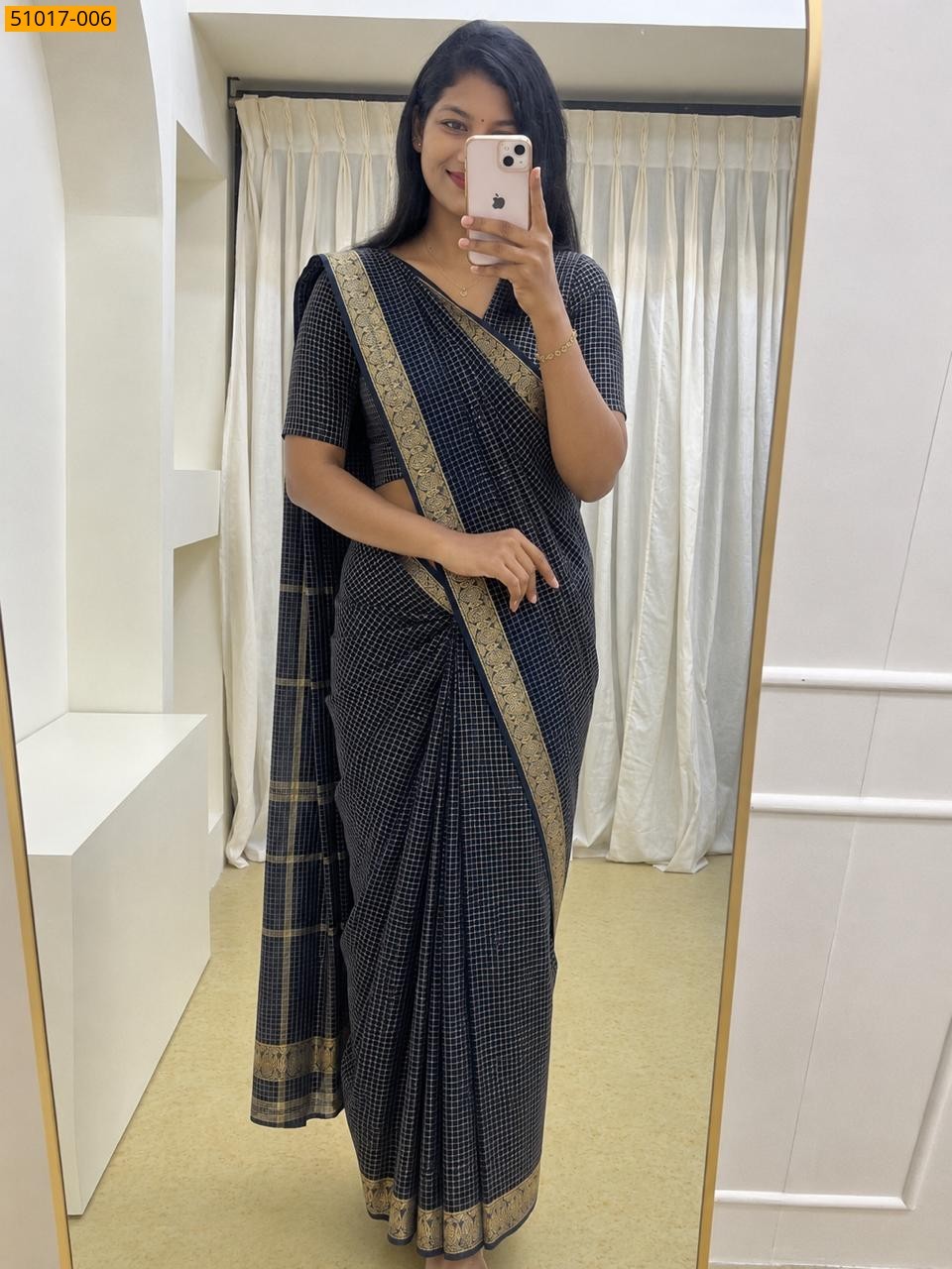 Black Fancy Mysore Crepe Silk Saree