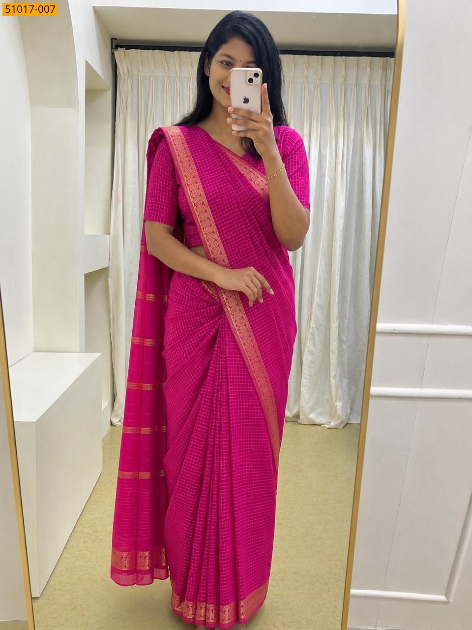 Rose Fancy Mysore Crepe Silk Saree